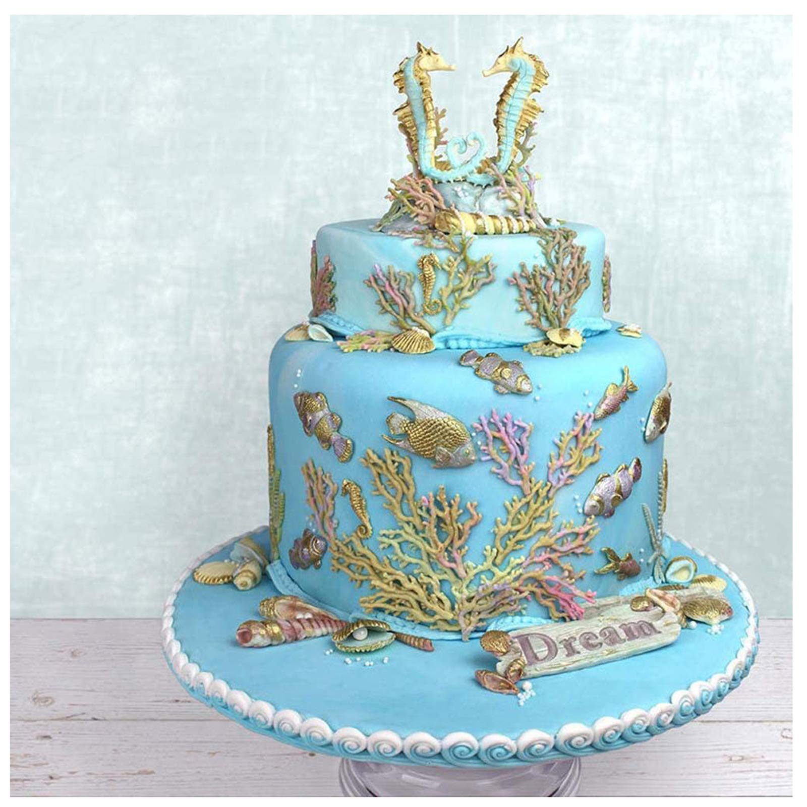 Marine Theme Fondant Cake Mold - Fish, Sea Coral Cupcake Chocolate Mould for Underwater Cake Decorations, Candy, Chocolate & Polymer Clay Crafts | Perfect for Birthday Parties, Baby Showers & Ocean-Themed Events