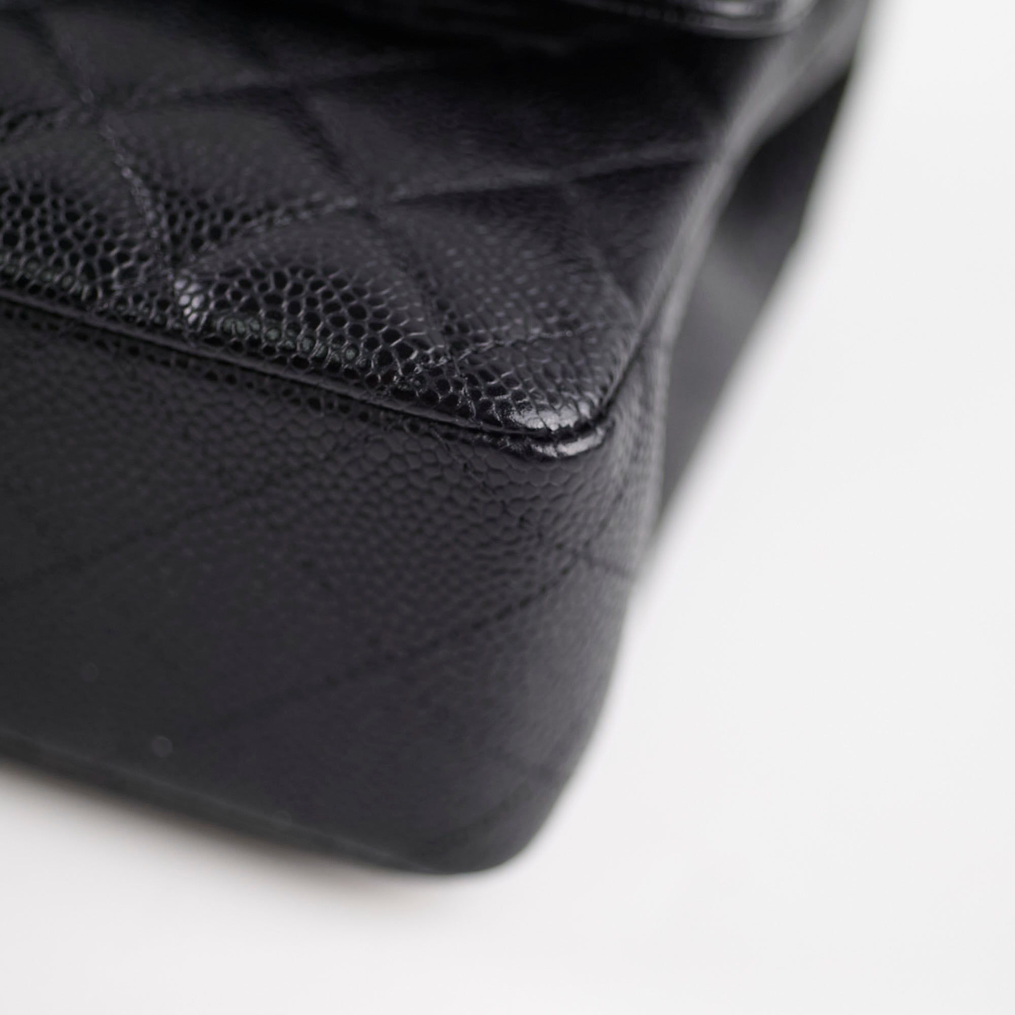 Chanel Medium/Large Classic Double Flap Bag in Black Caviar Leather 2021 Collection - Luxury Handbag for Women, Perfect for Work, Evening Events & Special Occasions