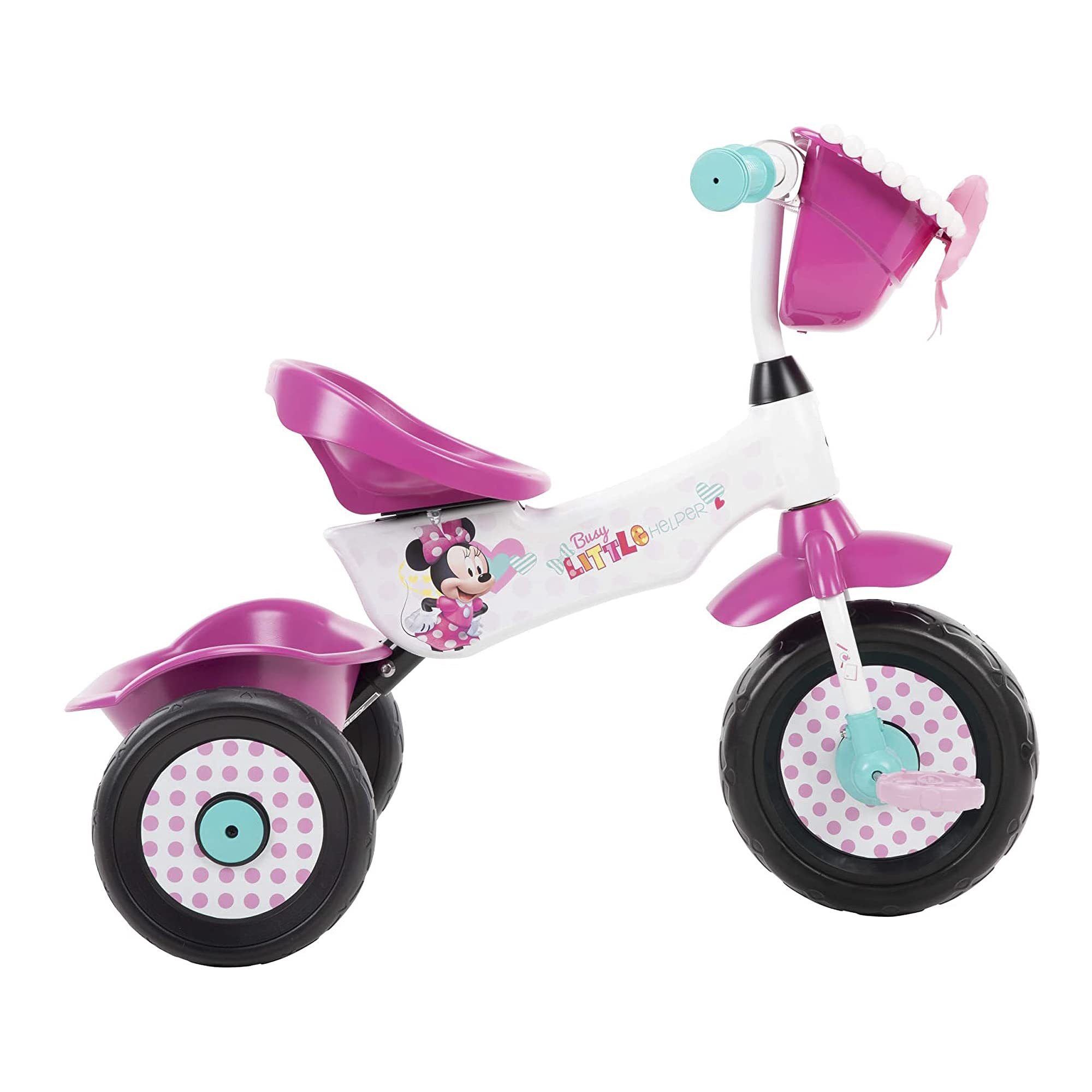 **Huffy Disney Minnie Mouse Girls Tricycle for Toddlers Ages 3-5 – Pink Handlebar Bow, Storage Basket for Snacks & Toys, Durable & Safe – Perfect for Outdoor Play, Birthday Gifts & Disney Fans**