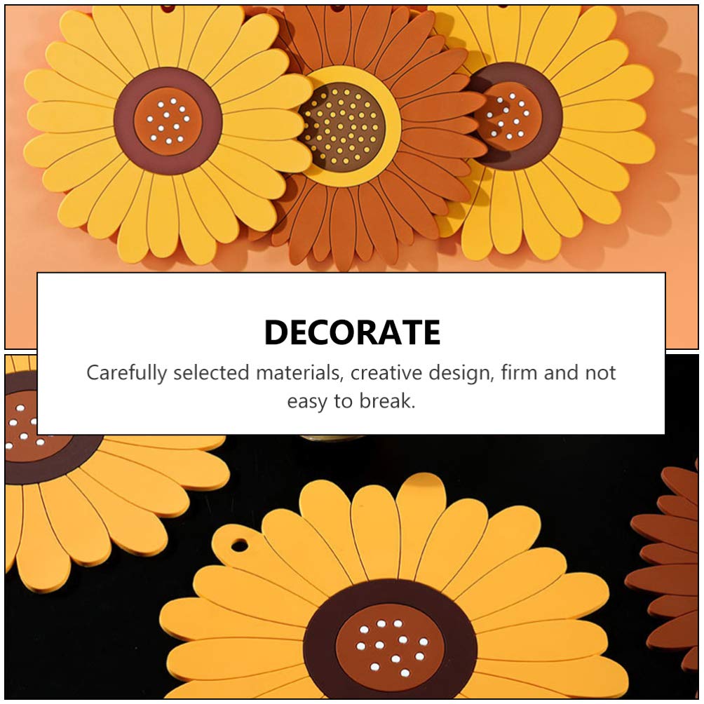 Sunflower Round Placemats Set of 4 - Non-Slip Table Mats for Dining, Party, Coffee Table - Waterproof Coasters for Home Decor & Kitchen Use - Perfect for Indoor/Outdoor Entertaining