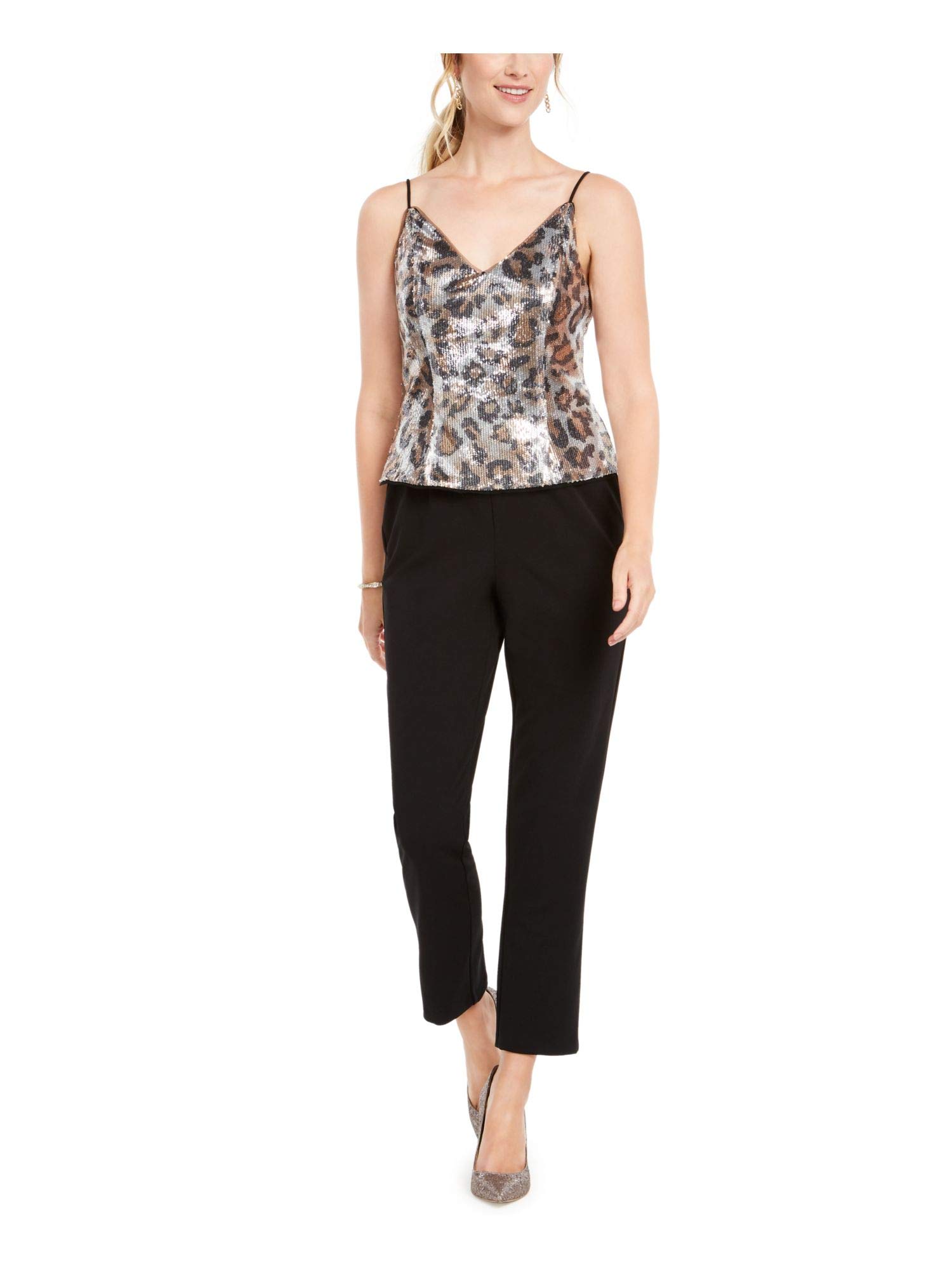 Adrianna Papell Women's Sequin Jumpsuit - Elegant Sparkly One-Piece Romper for Party, Evening, and Special Occasions