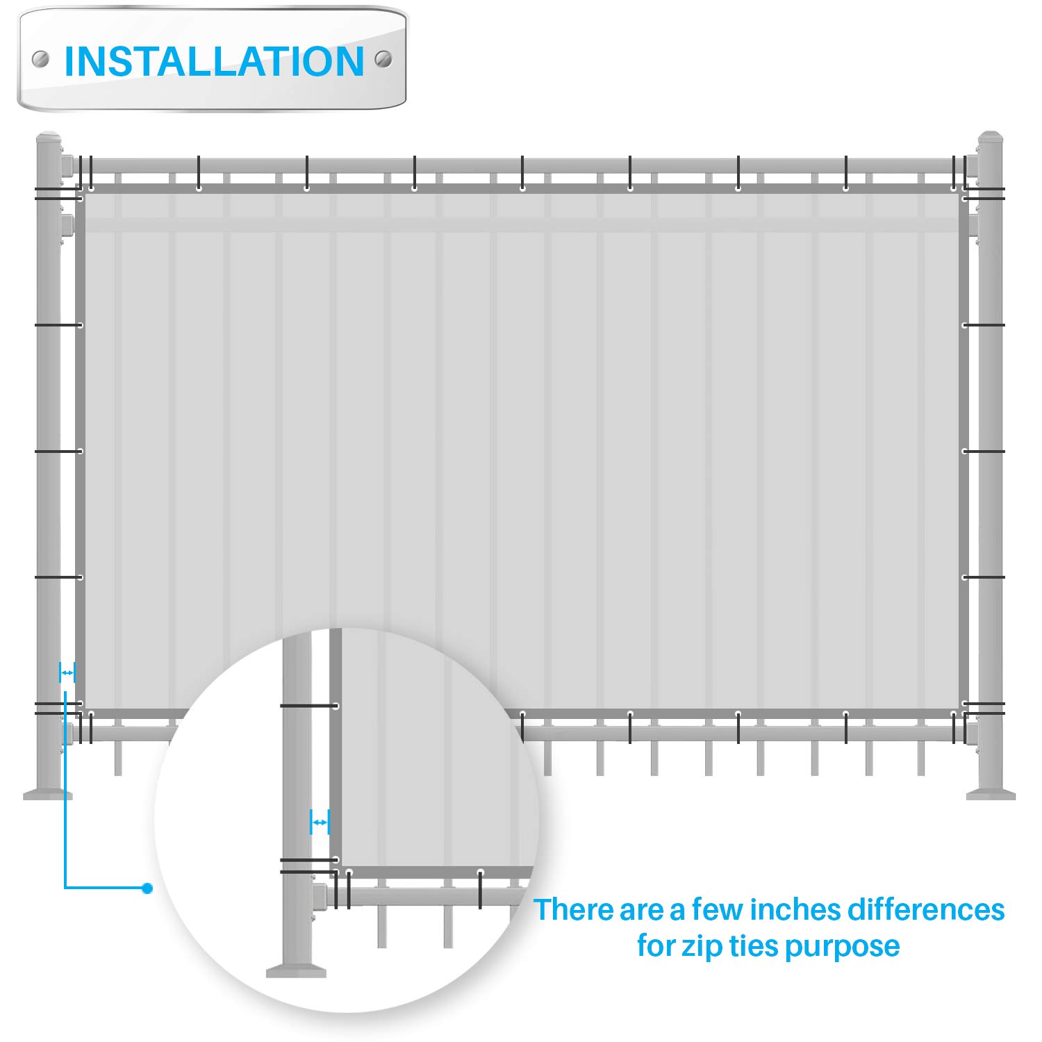 1'x202' Beige Privacy Screen Fence - UV Block Mesh Shade for Garden & Backyard