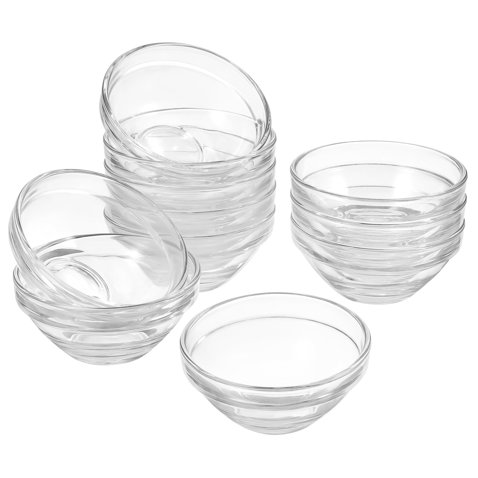 10-Piece Clear Glass Mask Mixing Bowls Set for Facial Organizer, Spa, Beauty Masks, and Candy Serving – Perfect for Skincare, DIY Beauty Treatments, and Party Desserts