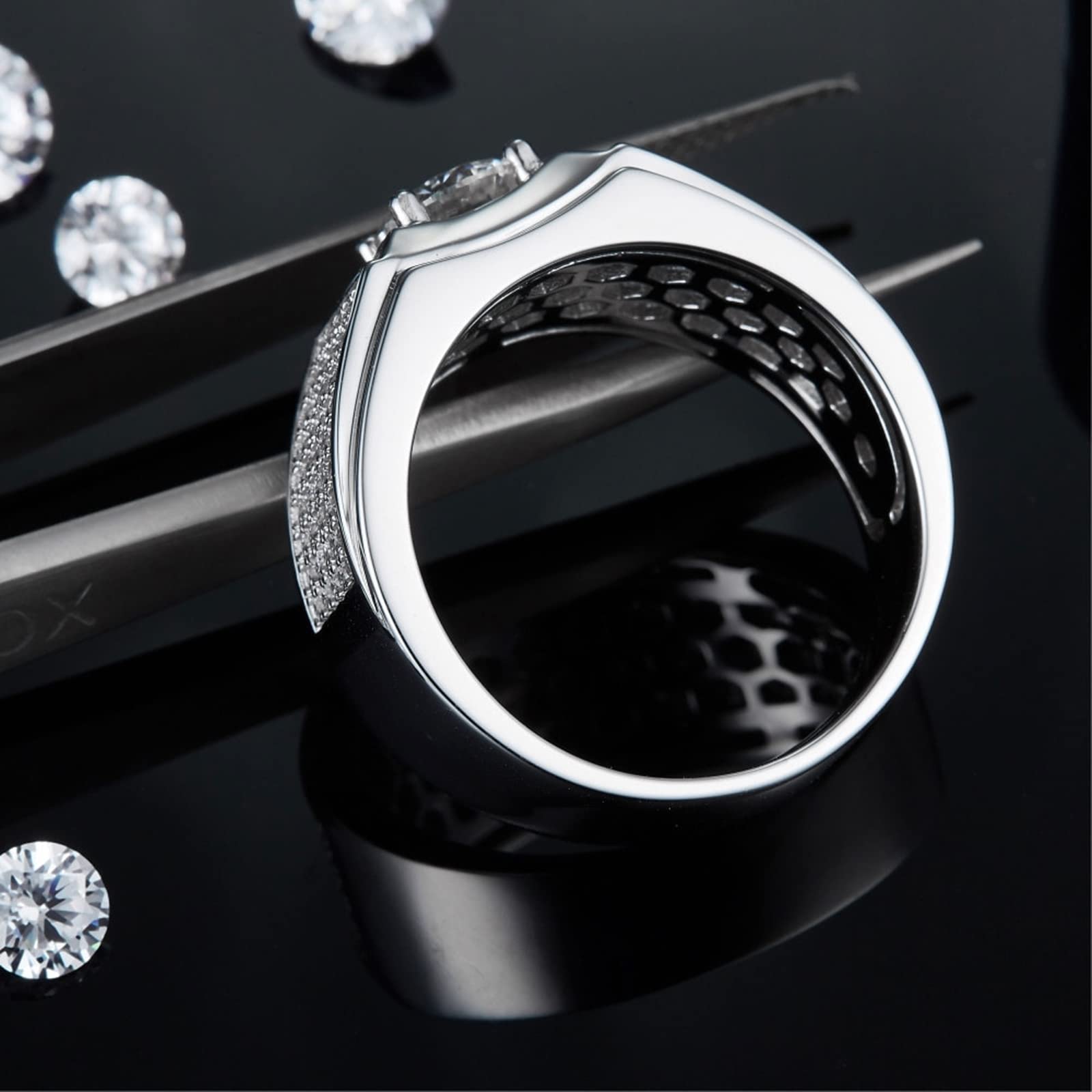 Gualiy Sterling Silver Wedding Bands & Engagement Rings - Micro Pave Cubic Zirconia Rings for Women Size 8-11.5 | Perfect for Bridal Jewelry, Anniversary Gifts & Special Occasions