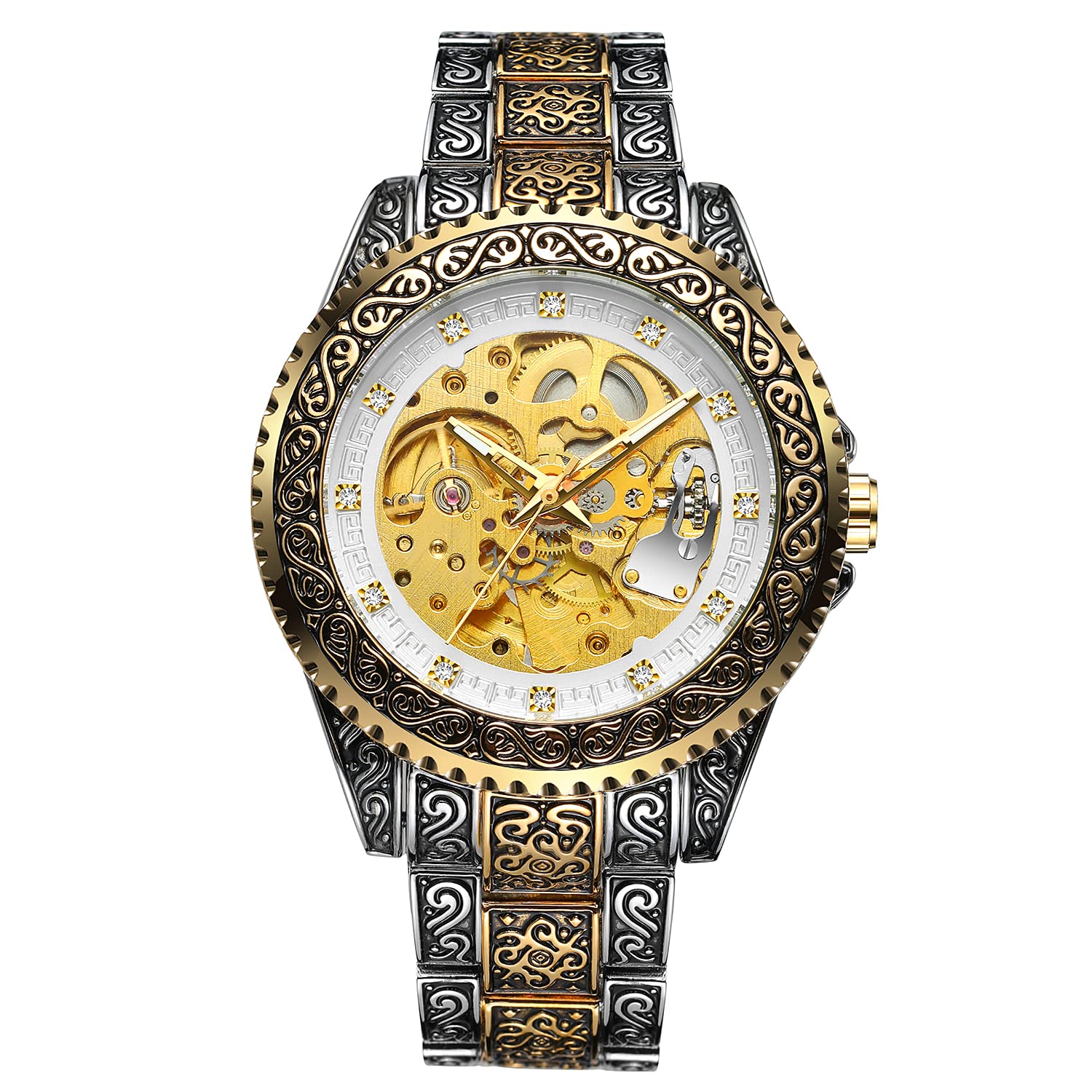 FORSINING Men's Automatic Skeleton Watch - Waterproof Self-Winding Mechanical Wristwatch with Engraved Design | Perfect for Business, Formal Events & Everyday Wear