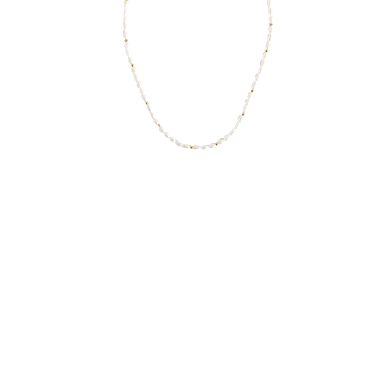 18k Gold Plated Short Seed Pearl Beaded Necklace - Elegant Pearl Jewelry for Women, Perfect for Weddings, Parties & Everyday Wear