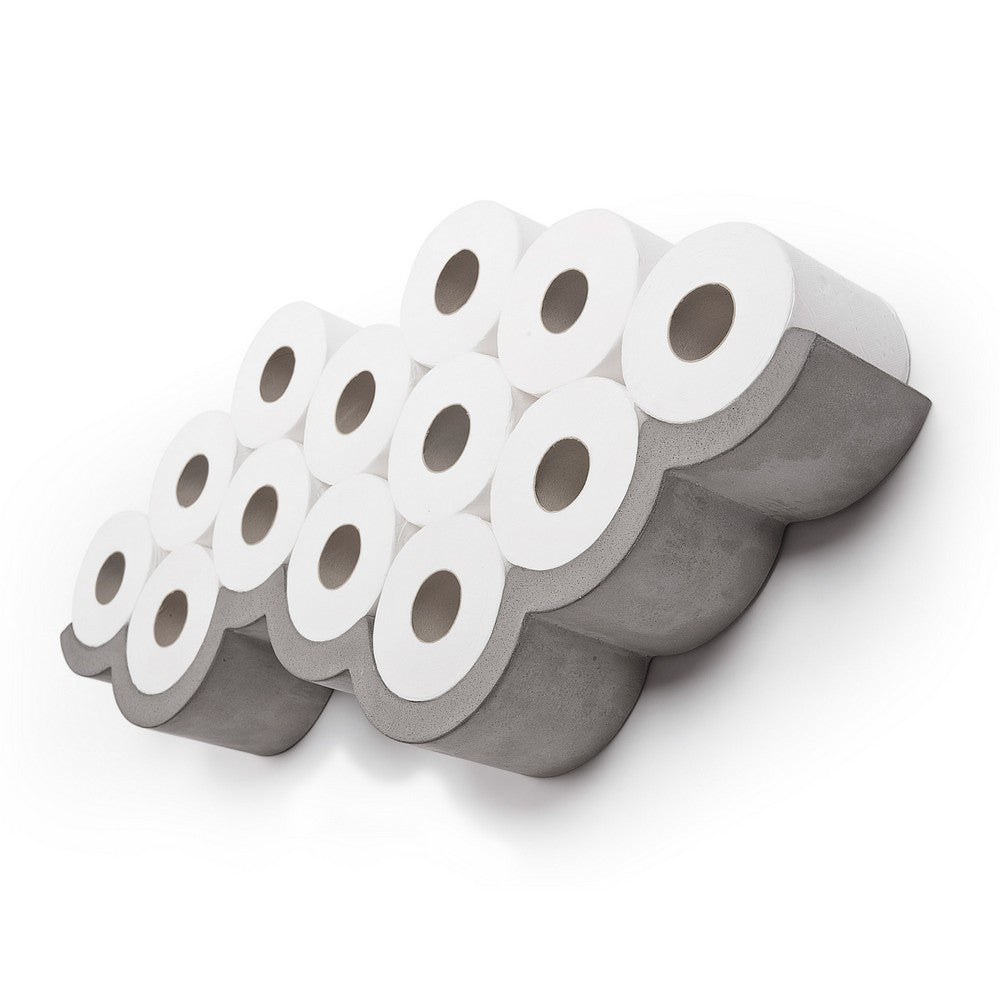 Lyon Beton Cloud 745 Modern Wall-Mounted Toilet Paper Holder - Bathroom Tissue Dispenser for Home, Office & Commercial Use