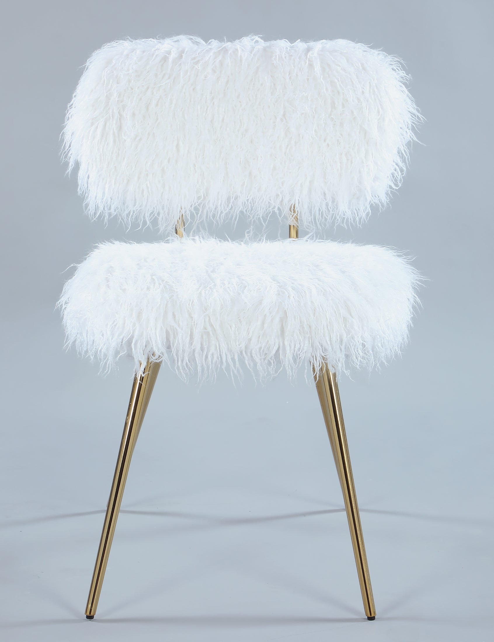 Luxury Faux Fur Accent Chair with Gold Metal Legs - Modern Velvet Lounge Chair for Living Room, Bedroom & Office Decor