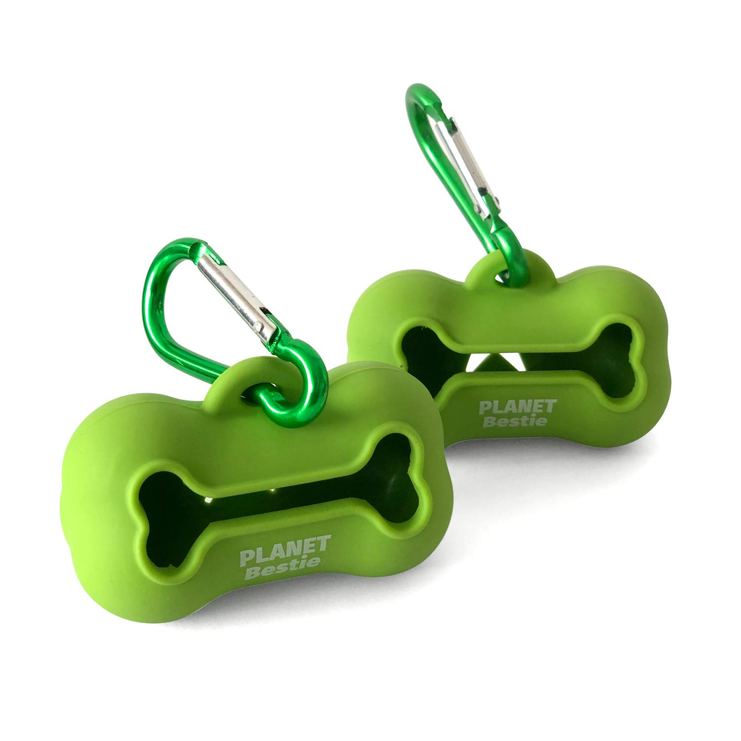 Eco-Friendly Silicone Dog Waste Bag Dispenser with Carabiner - Biodegradable Small Dog Poop Bag Holder for Leash Attachment - Green Dog Supplies for Walking, Hiking & Outdoor Adventures