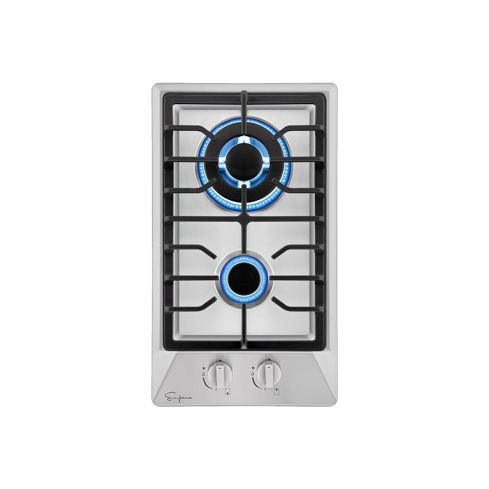 Empava 12 Inch 2 Burner Gas Cooktop Stainless Steel 12GC29 - Perfect for Kitchen Remodeling, RV Cooking & Outdoor BBQ