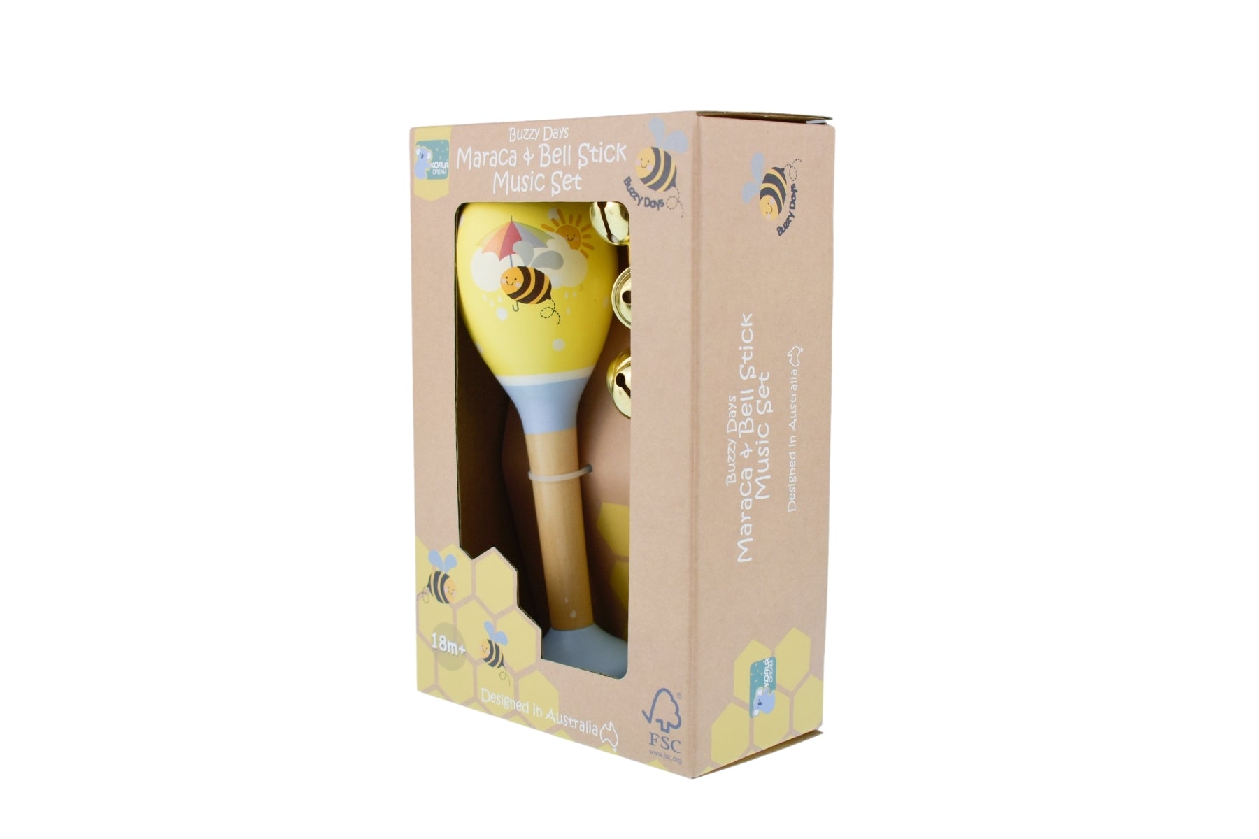 Buzzy Days Jumbo Wooden Jingle Bell Shaker & Maraca Music Set - Premium Musical Instruments for Kids & Adults - Perfect for Christmas, Classroom, Parties & Music Therapy