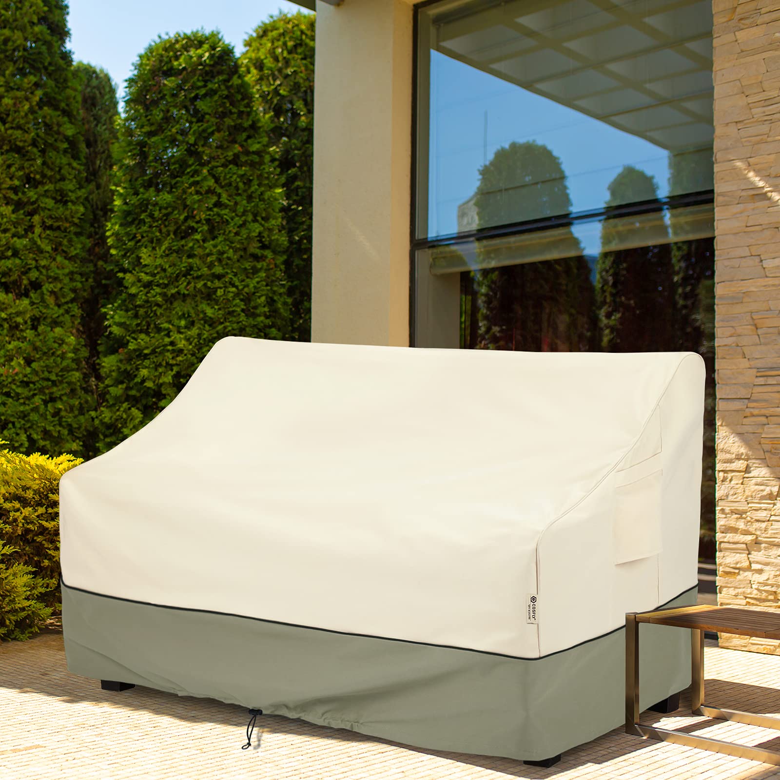 Waterproof Outdoor Patio Sofa Cover - Fits Loveseats up to 60W x 35D x 32H Inches | All-Weather Protection for Garden, Deck & Poolside Furniture | COSFLY Durable Furniture Protector