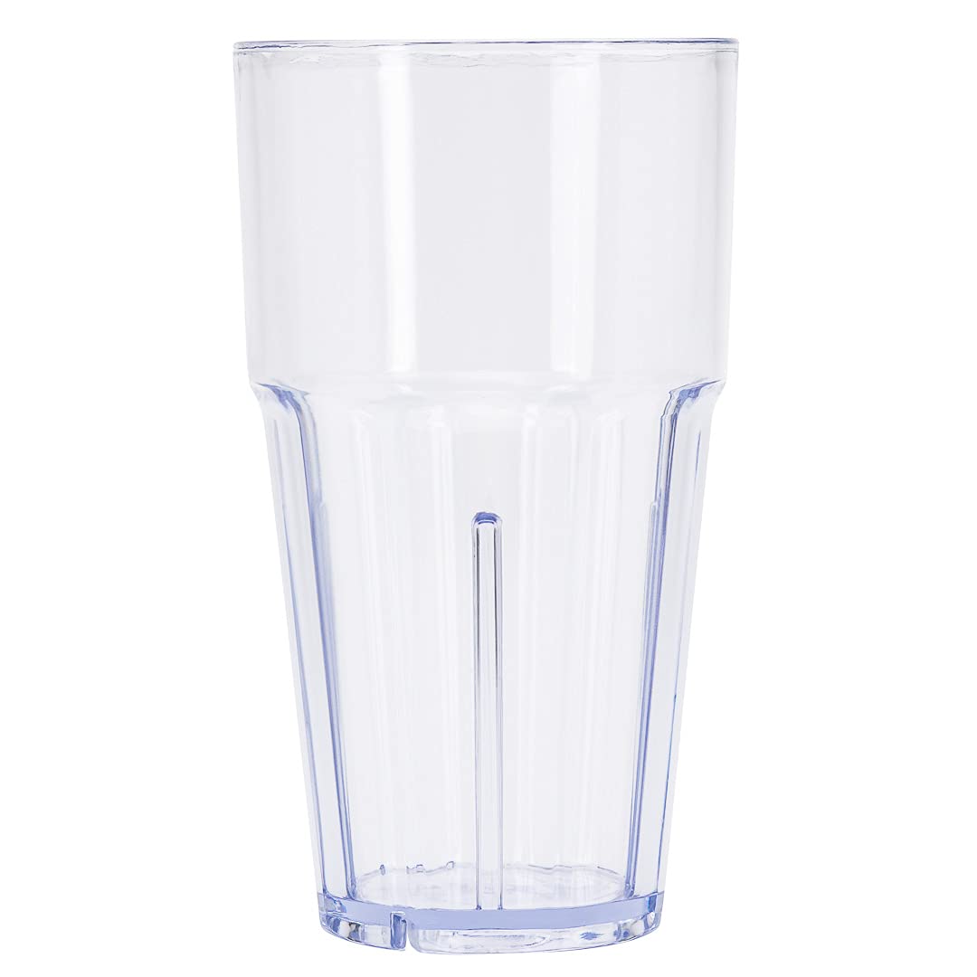 Restaurantware Bev Tek 16oz Shatterproof Plastic Tumblers - Set of 50 Clear Stackable Drinking Glasses, Dishwasher Safe for Restaurants, Bars, Cafes & Home Use - Ideal for Iced Coffee, Smoothies, Cocktails & Beverage Service