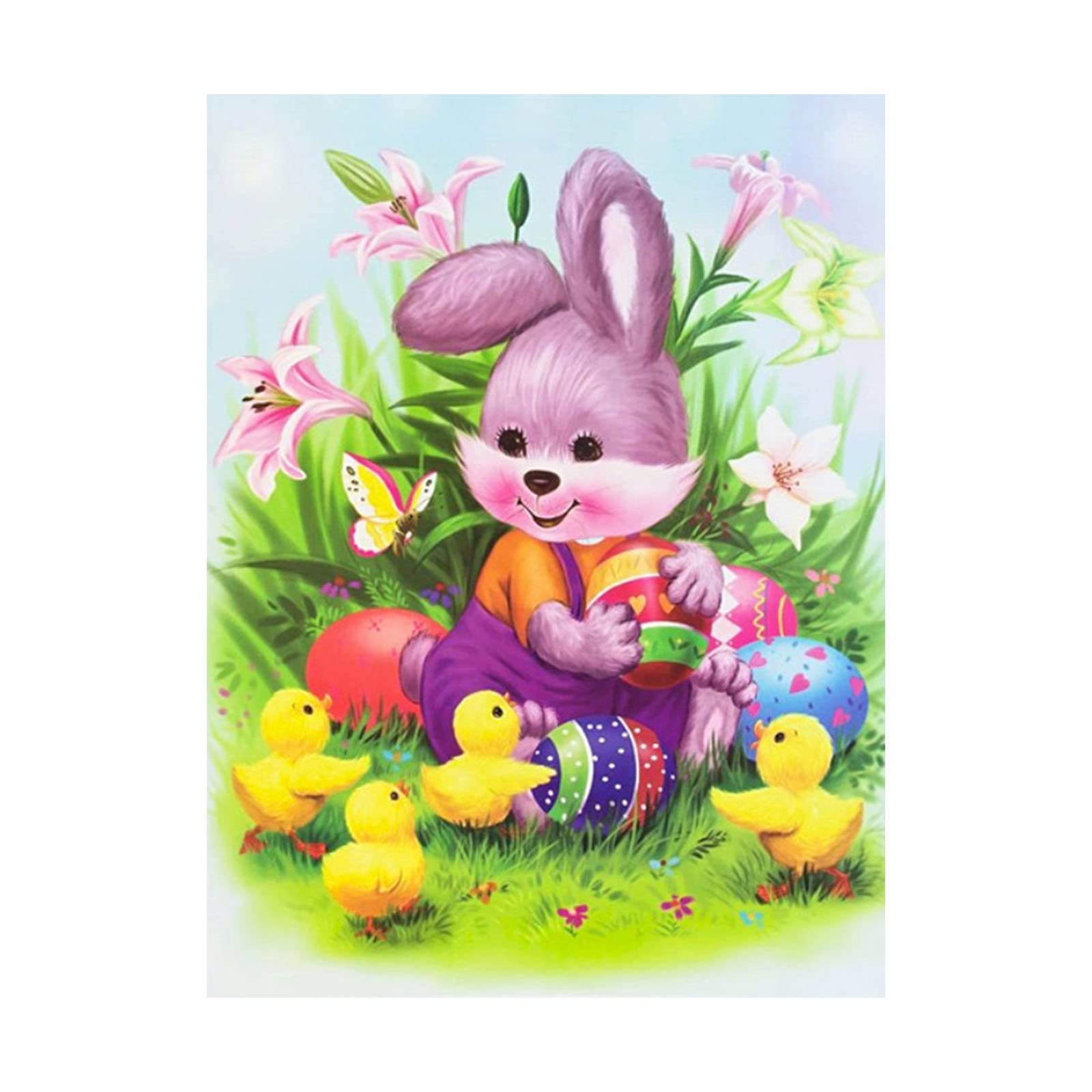 5D Diamond Painting Kit - DIY Easter Egg Decoration with Drill Beads & Rabbit Design | Full Set Includes Diamond Beads, Pens & Tools | Perfect for Home Decor, Easter Gifts & Craft Lovers