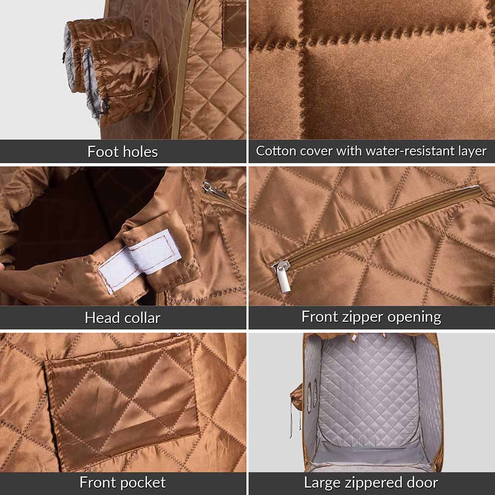 TheLAShop Portable Sauna Tent - 31x31x39 Inch Personal Steam Spa for Home Relaxation & Detox | Brown | Perfect for Stress Relief, Weight Loss & Muscle Recovery