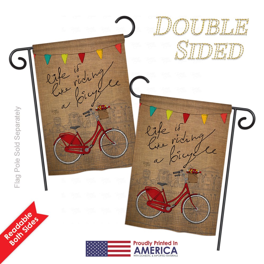 Double-Sided Bicycle Themed Garden House Flags Set - 28x40 Inch USA Made Outdoor Decor for Cycling Enthusiasts | Perfect for Yard, Patio & Sports Events Decoration