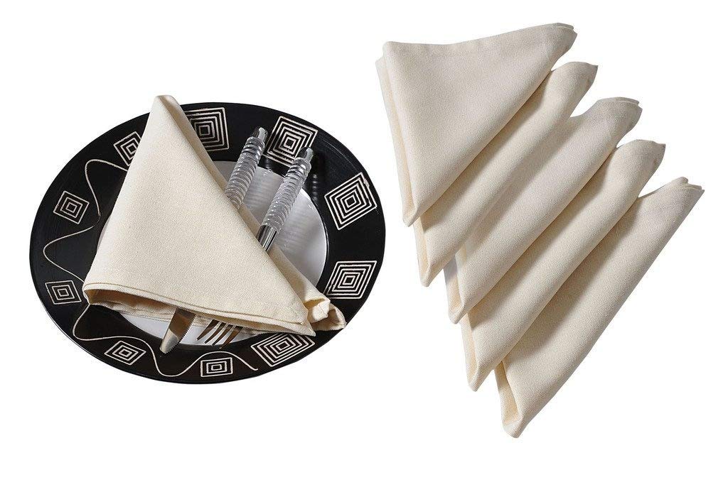 Premium YUGA 100% Cotton Plain Dinner Napkins Set - 6 Pack 17x17 Inch Soft Table Linen for Fine Dining, Parties & Everyday Use