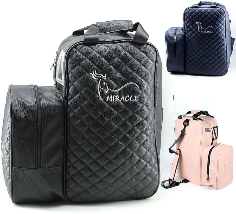 **Pink Equestrian Riding Bag for Kids & Youth - Horse Riding Helmet Holder, Boot Storage & English Equestrian Carry All Bag - Perfect for Horse Shows, Riding Lessons & Stable Organization**