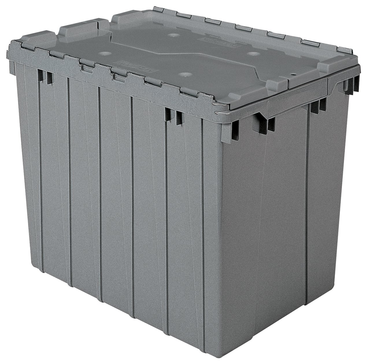 Akro-Mils 39170 Heavy Duty Plastic Storage Tote with Hinged Lid - 21x15x17 Inches, Gray (3-Pack) - Industrial Organization for Tools, Parts & Home Storage