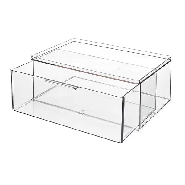 iDesign Stackable Drawers - The Home Edit Organizer for Closet, Bathroom & Office Storage - Clear Plastic Drawers for Makeup, Jewelry, and Small Items
