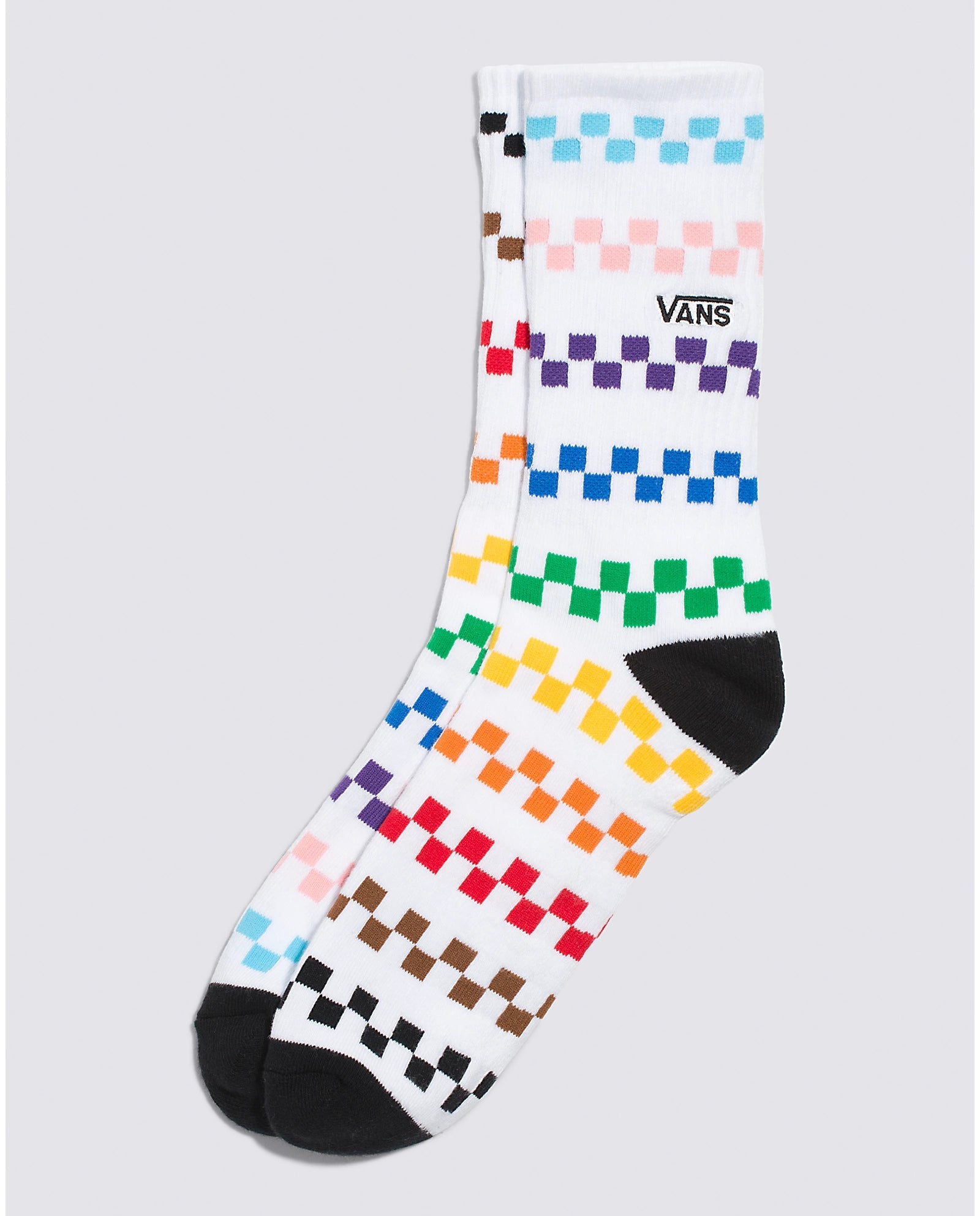 VANS Pride Crew Socks for Men & Women - White Cotton LGBTQ+ Support Socks - Comfortable Everyday Wear for Casual Outfits & Pride Events