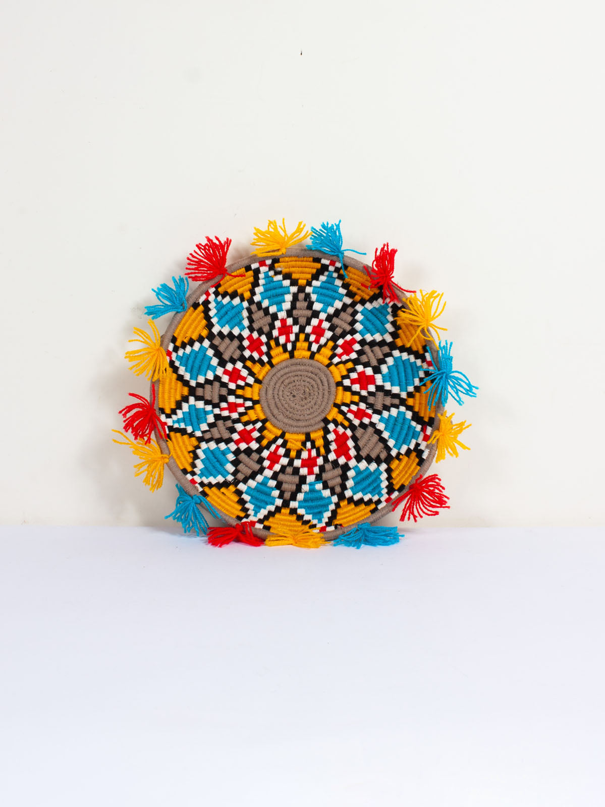 Authentic Moroccan Wool Plate No.154 - Handcrafted Home Decor for Dining & Wall Display | Perfect for Boho Chic Interiors, Wedding Gifts & Cultural Home Accents