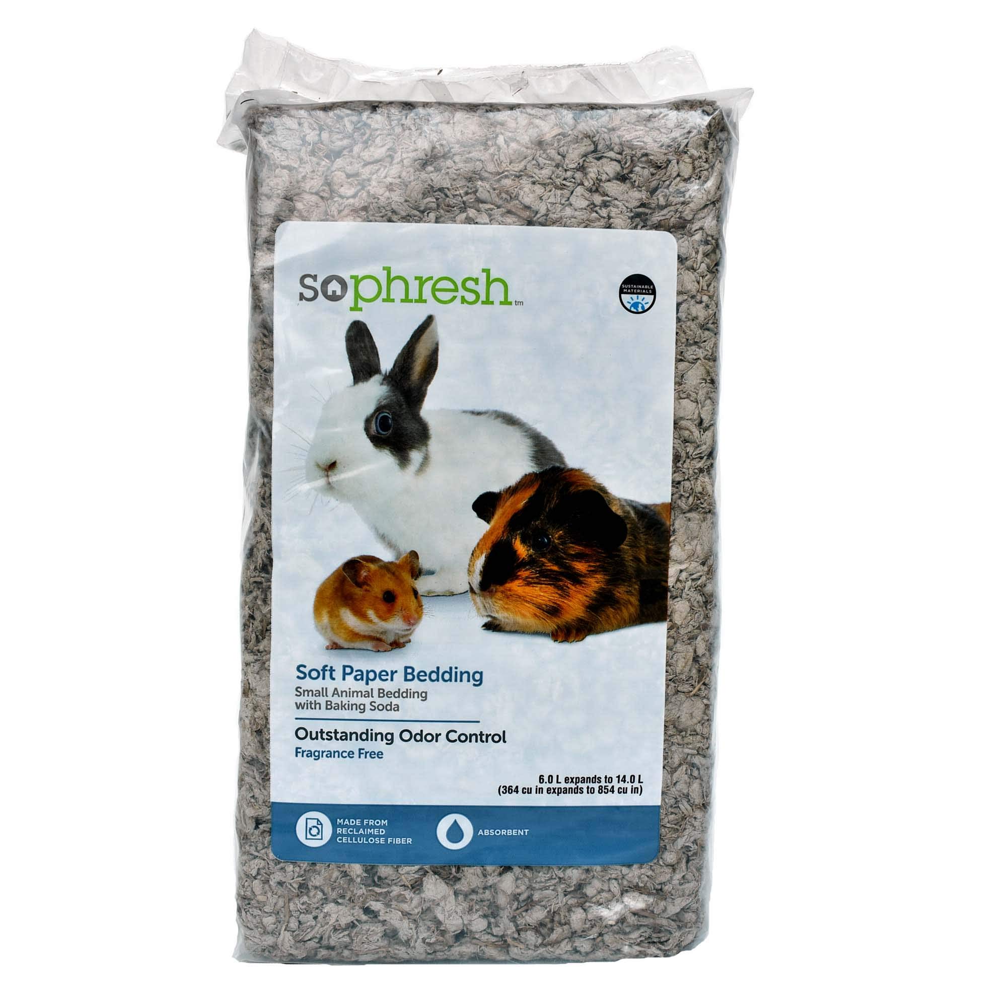 So Phresh Small Animal Bedding - 14L Natural Paper Litter for Hamsters, Rabbits & Guinea Pigs | Odor Control & Super Absorbent | Perfect for Cages, Hutches & Pet Homes