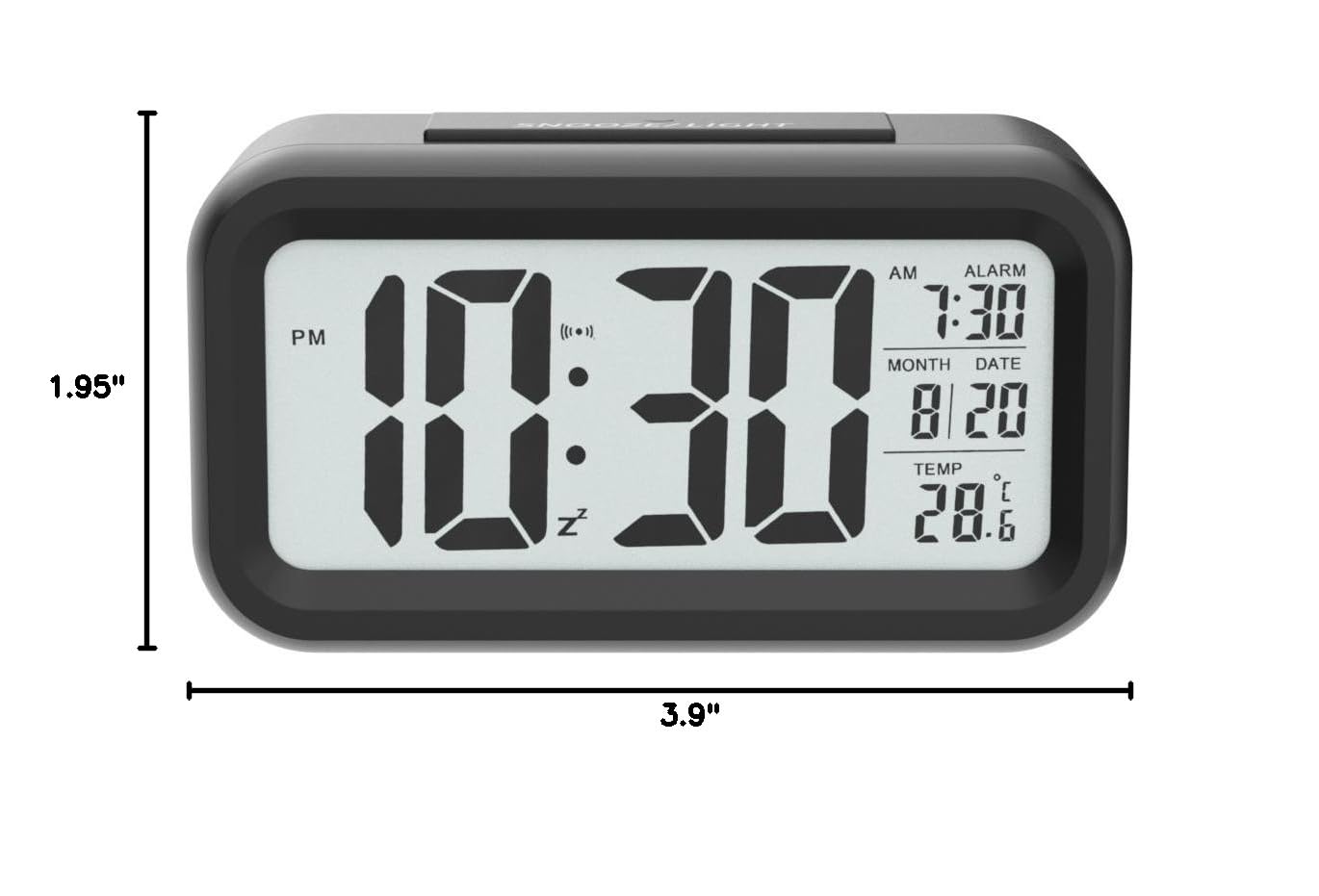 Smart Digital Alarm Clock with Large LED Display, Night Light & Indoor Temperature - Battery Operated Desk Clock for Bedroom, Kids, Students - Perfect for Nightstands, Home Office & Birthday Gifts