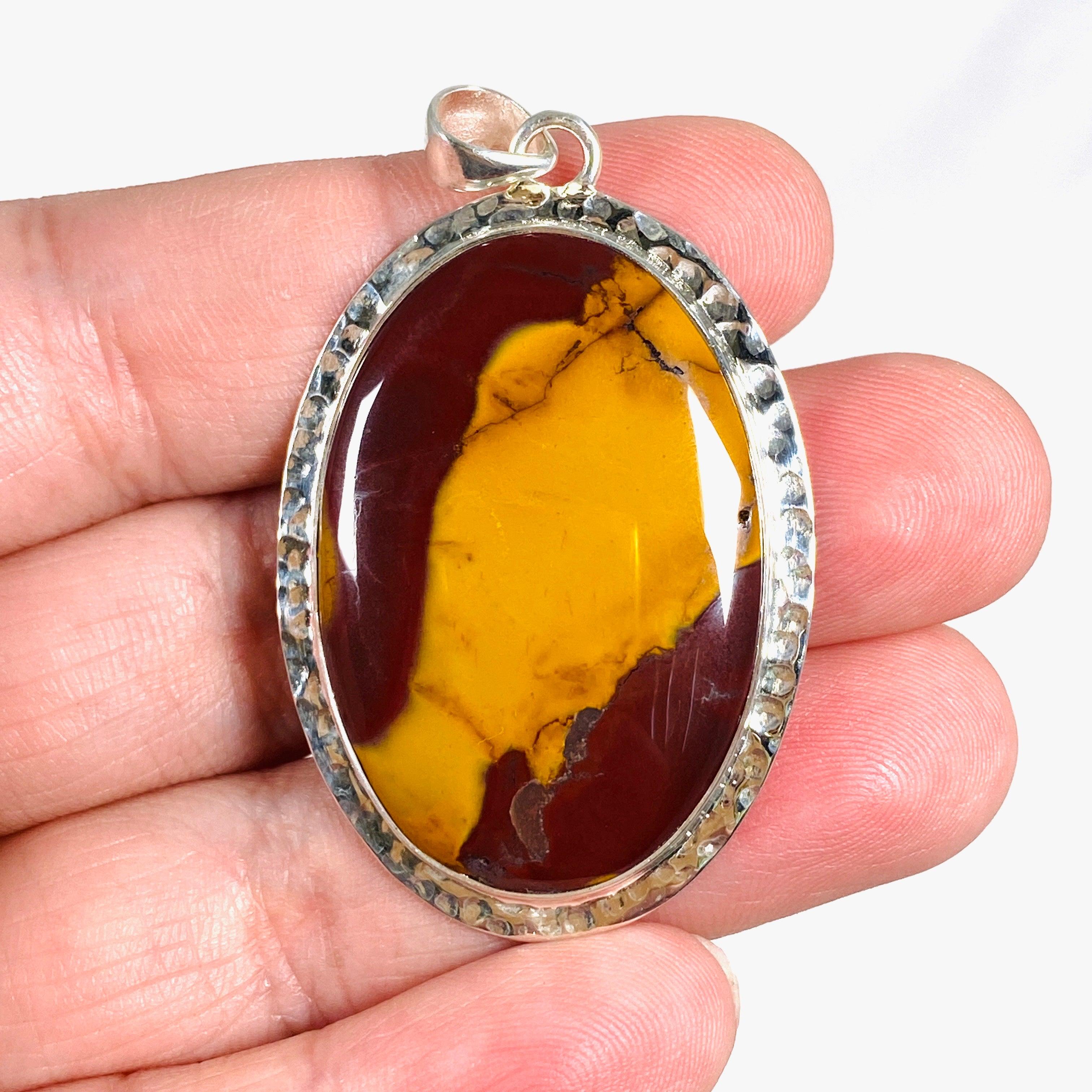 Natural Mookaite Gemstone Oval Pendant Necklace KPGJ4145 - Elegant Handmade Jewelry for Women, Gift for Her, Perfect for Everyday Wear & Special Occasions