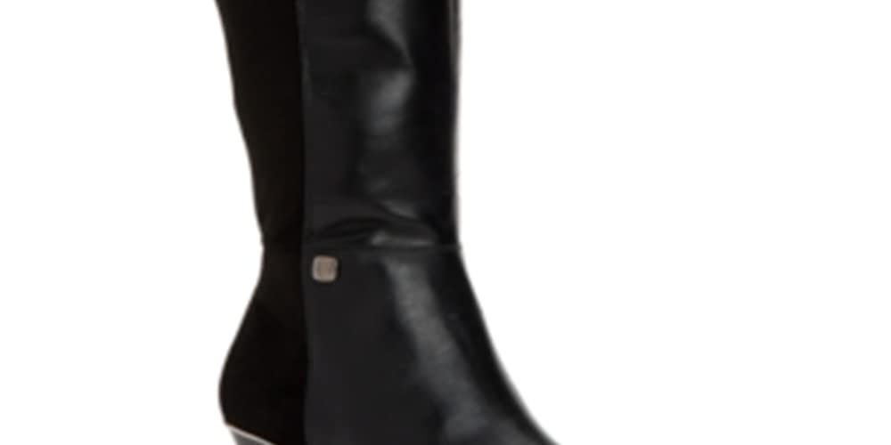Alfani Women's Hakuu Faux Leather Knee-High Boots Wide Calf - Comfortable & Stylish Winter Boots for Casual Outfits, Office Wear & Date Nights