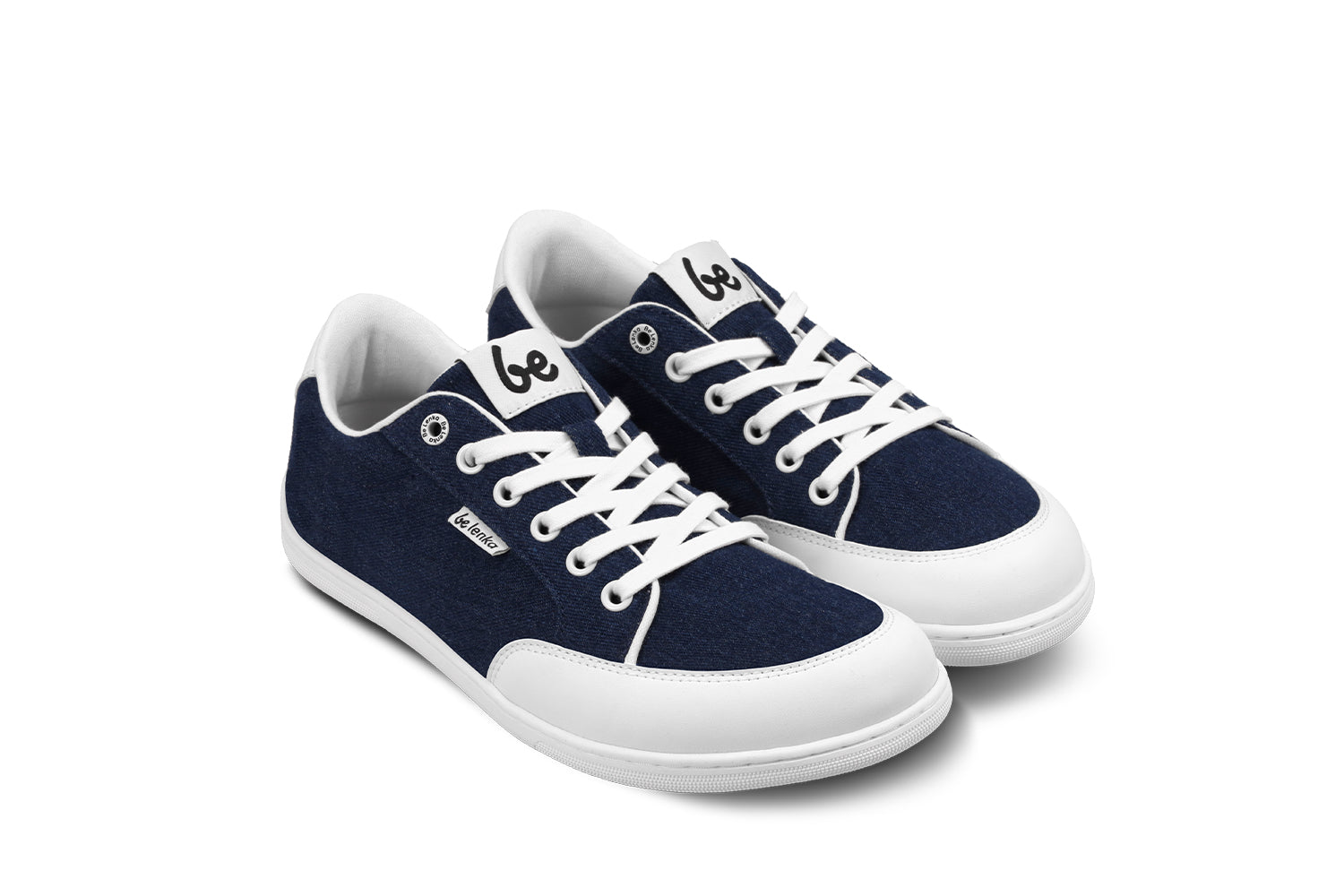 Barefoot Sneakers for Women & Men - Be Lenka Rebound Denim Dark Blue Minimalist Shoes | Lightweight & Flexible for Running, Walking & Everyday Comfort