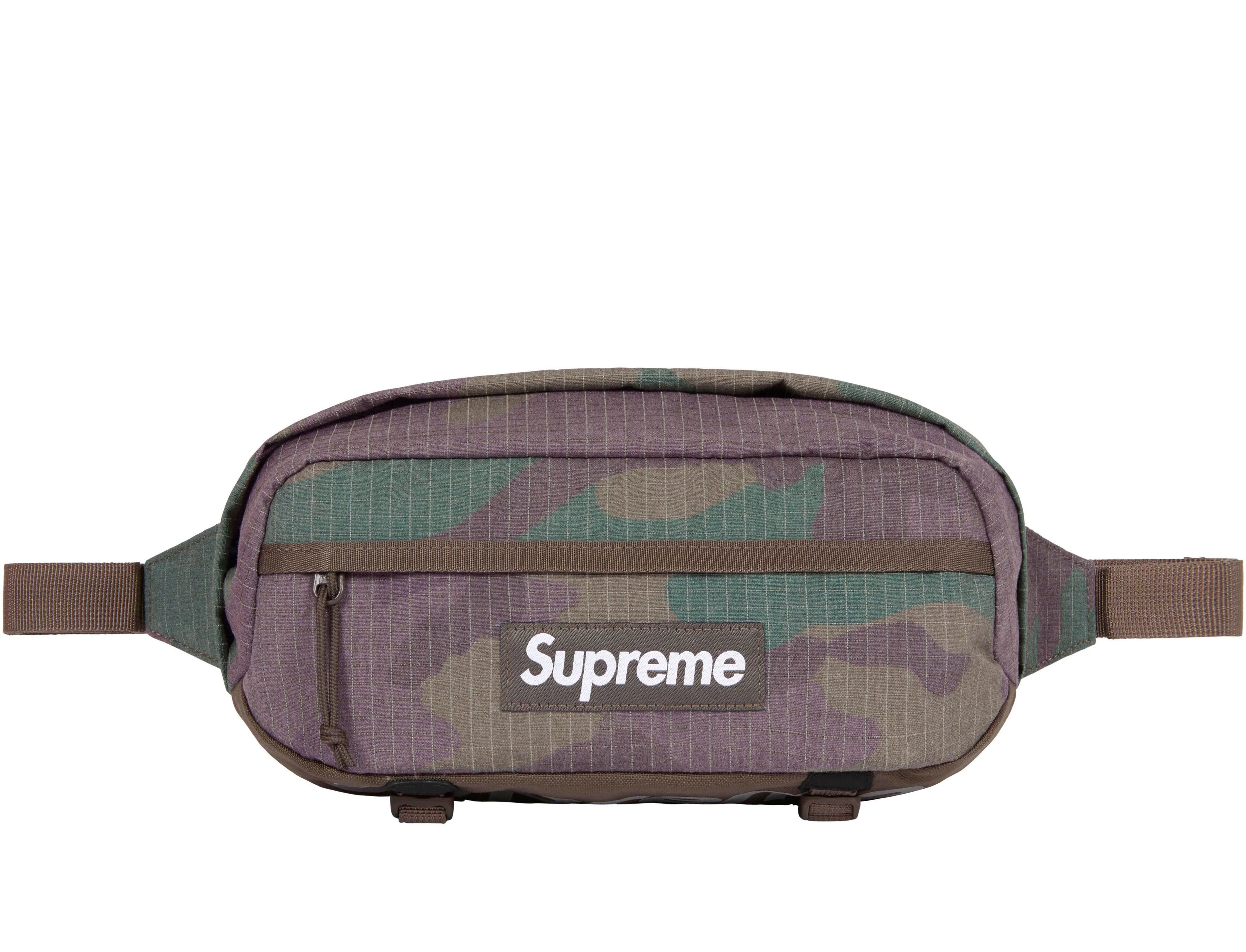 Supreme SS24 Waist Bag Woodland Camo - Crossbody Fanny Pack for Men & Women - Outdoor Hiking, Travel, and Festival Essentials
