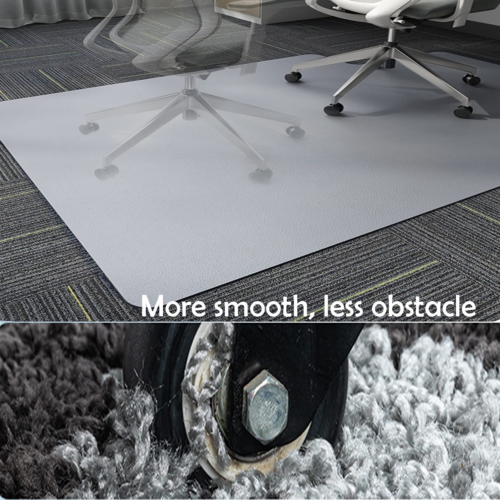 Non-Slip Floor Chair Mat for Hardwood & Wooden Floors - 70x120cm Office Chair Protector Mat for Home & Office (Grey) - Perfect for Desks, Gaming & Workspaces