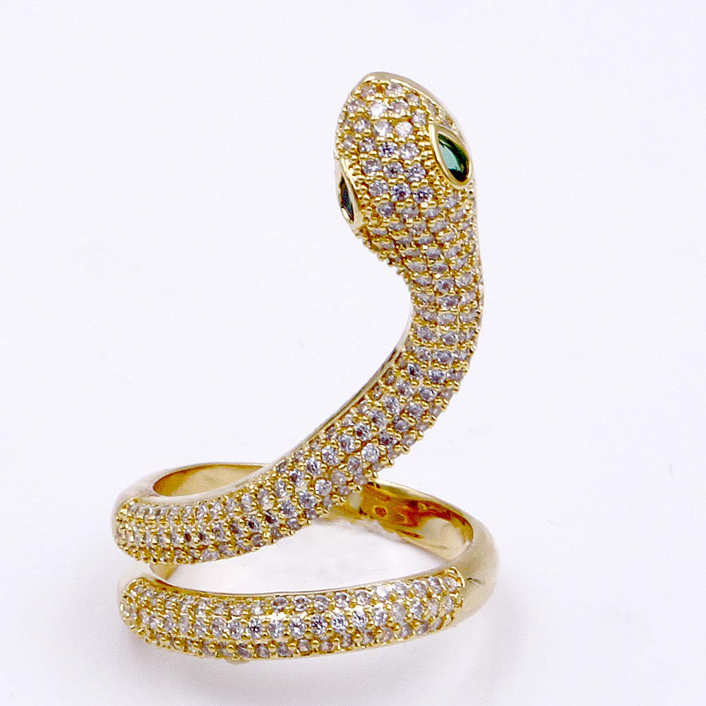 Lavencious Snake Adjustable Rings for Women - AAA CZ Stones Statement Cocktail Jewelry | Perfect for Parties, Date Nights & Special Occasions