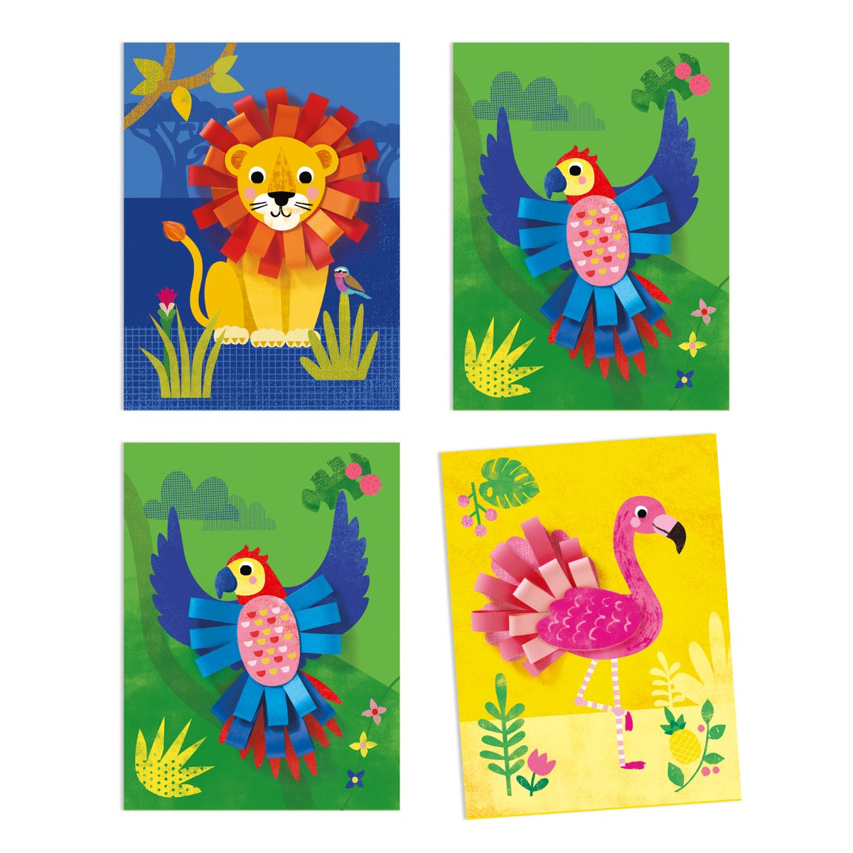 Buy Djeco Collages Animals With Small Loops - Creative Animal Art Kits for Kids | Perfect for Classroom Activities & Home Crafts
