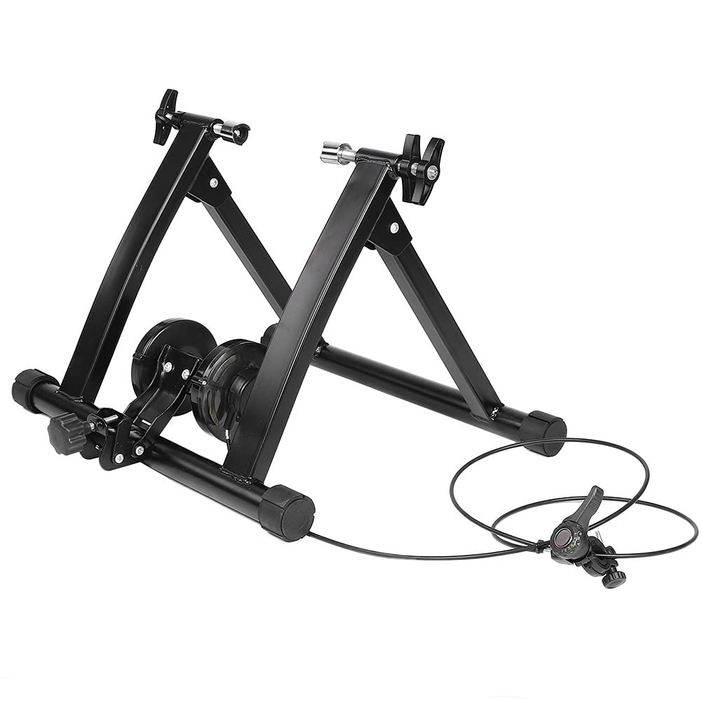 Auliuakz Foldable Magnetic Bike Trainer Stand - Portable Indoor Bicycle Exercise Stand for Home & Garage, Black | Perfect for Small Spaces & Apartment Workouts