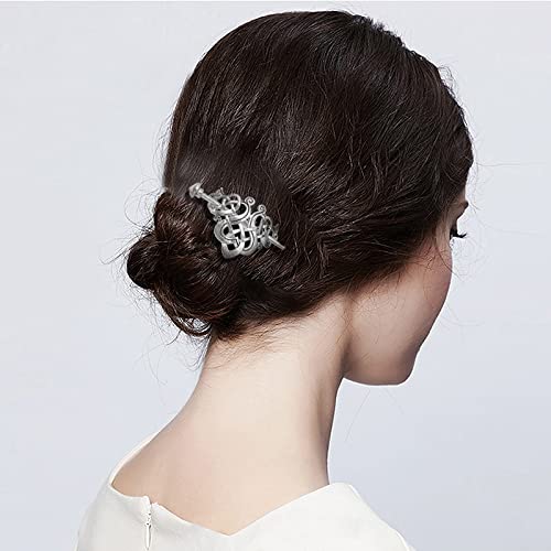 Viking Celtic Hair Stick Silver Knot Hairpin for Women - Retro Hair Accessory for Weddings & Cosplay
