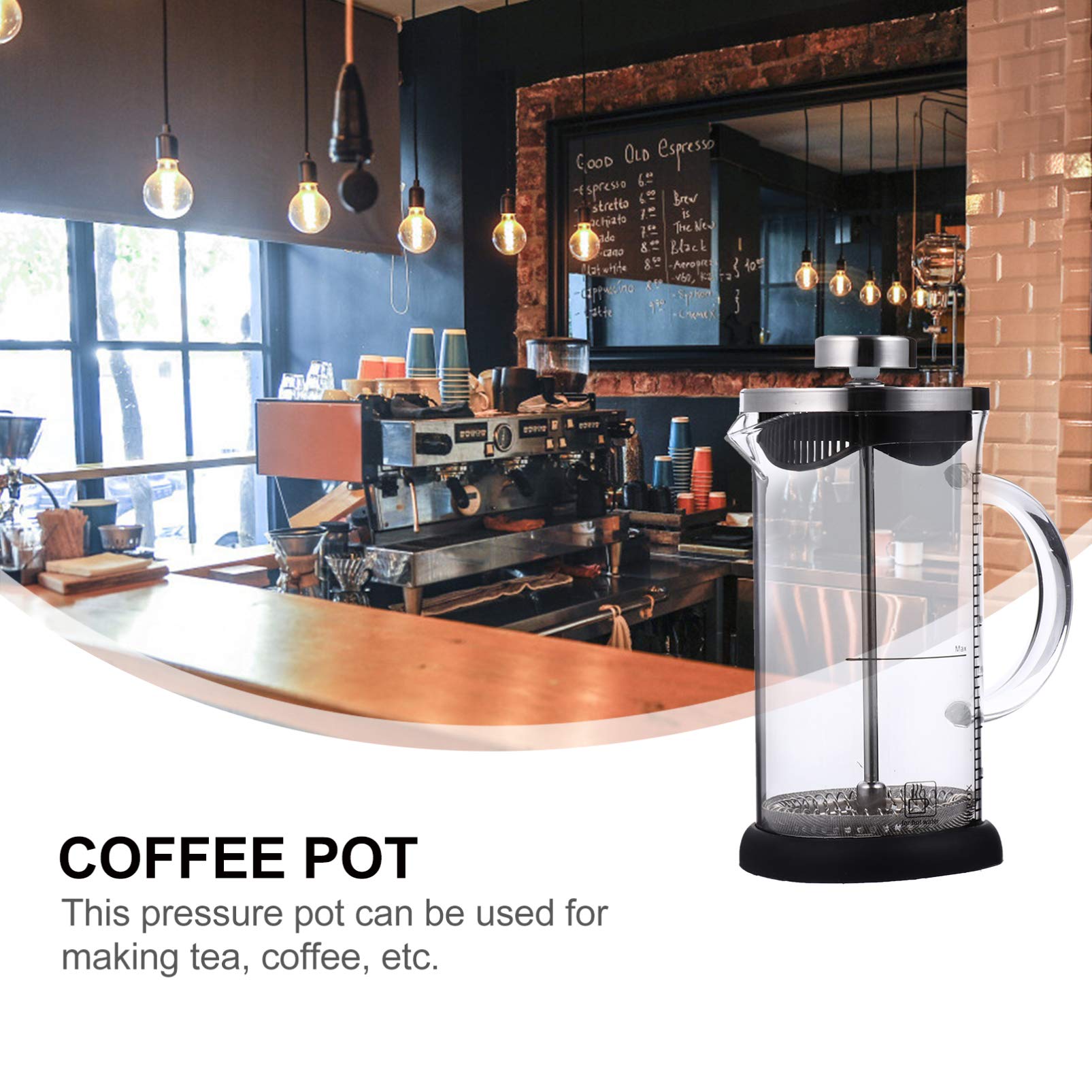 Portable Espresso Maker - 350ml Stainless Steel Stovetop Coffee Pot & Glass Tea Kettle for Camping, Hiking, Travel - Hemoton Manual Espresso Machine for Home & Outdoor Use