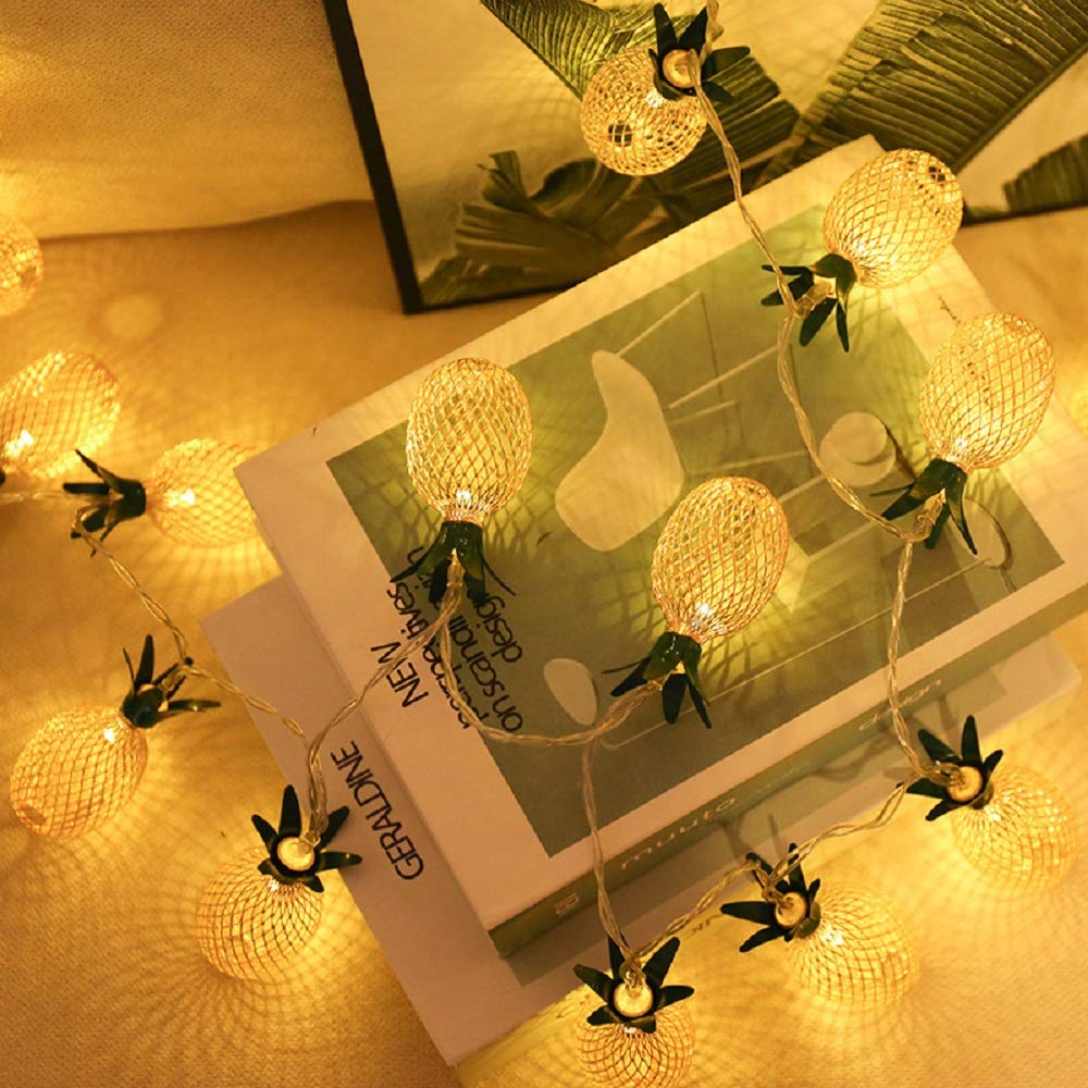 Merdeco 10ft Pineapple LED String Lights - Warm White Fairy Lights for Party & Wedding Decor