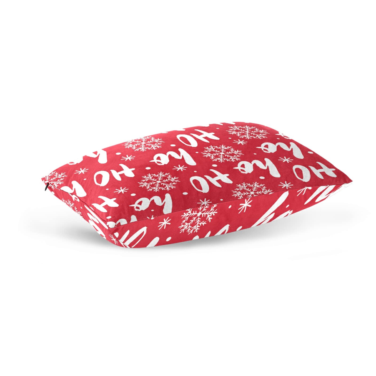 BAXIEJ Snowflake Red White Decorative Pillow Covers King Size 20x36 Inches - Ultra Soft Throw Pillow Cases for Couch, Bed, Sofa - Christmas Winter Home Decor (Insert Not Included)