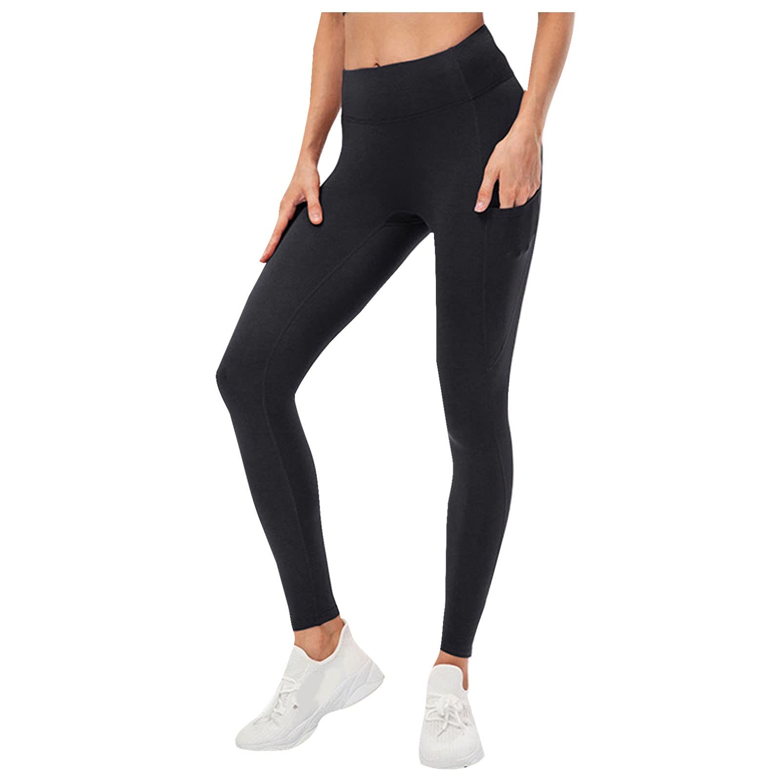 Women's High Waisted Yoga Pants - Soft Velvet Leggings for Workout, Lounge & Casual Wear | Slim Fit Solid Color Sweatpants with Comfortable Stretch Fabric