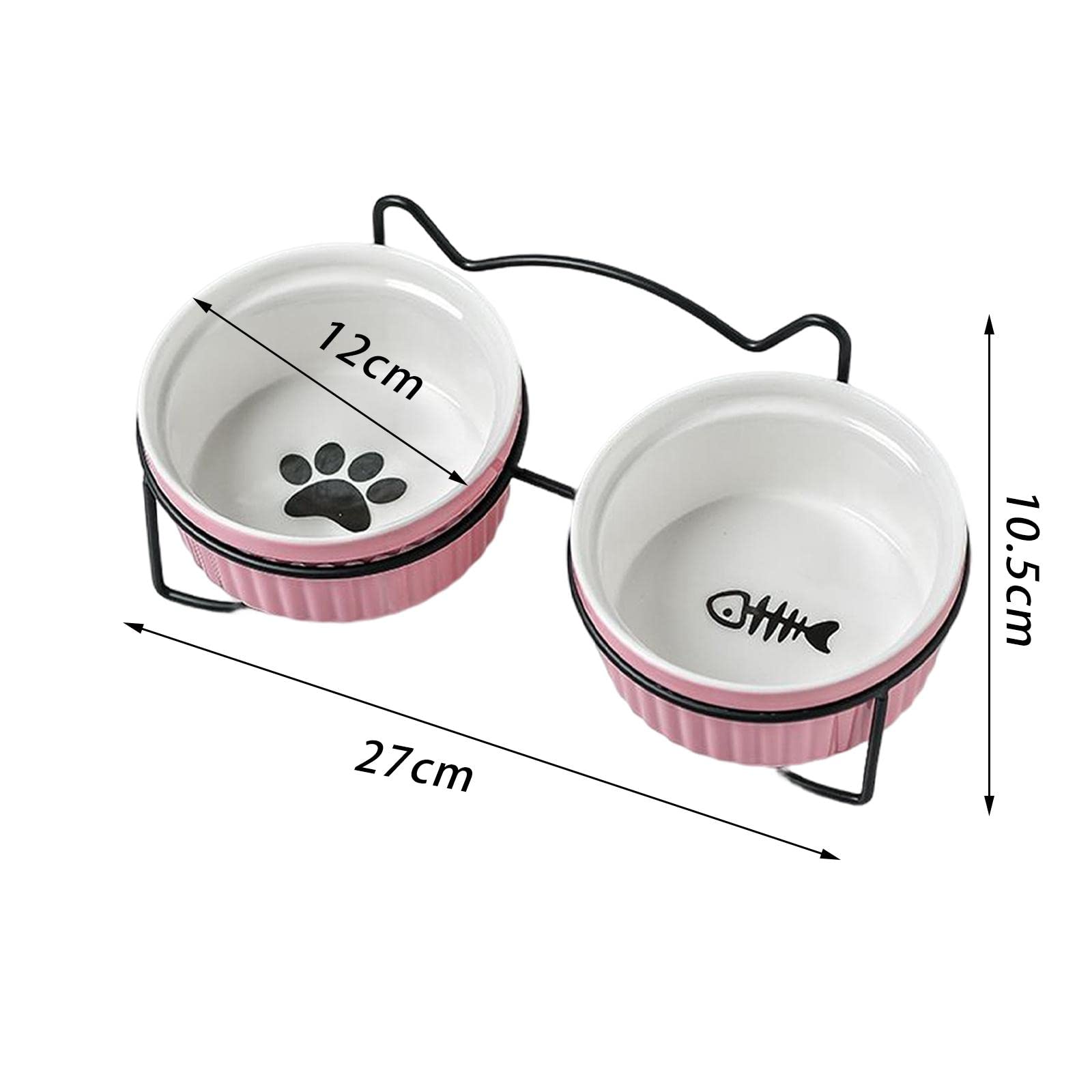 SECRET DESIRE Elevated Cat Food Bowl - Raised Pet Feeder for Cats & Small/Medium Dogs - Ergonomic Design for Better Digestion - Perfect for Kitchen, Living Room or Pet Feeding Station (Black)