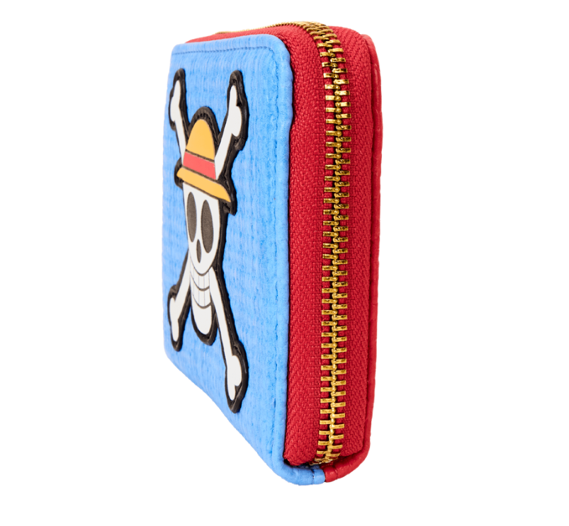 One Piece Luffy Jolly Roger Loungefly Zip Around Wallet - Anime Cosplay Accessory for NYCC 2024, Perfect for Convention & Daily Use