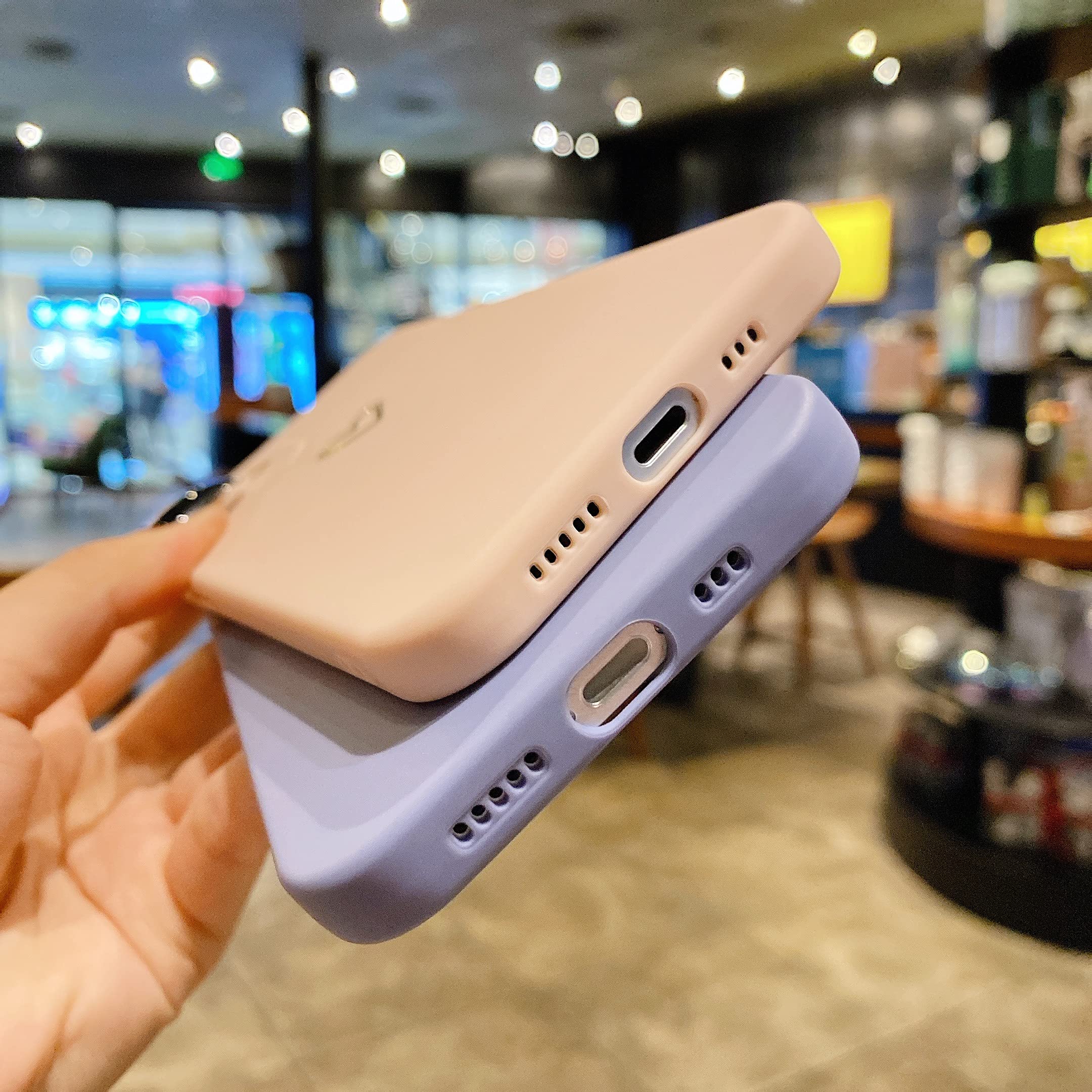 Qokey Shockproof Liquid Silicone Case for Samsung Galaxy Note 20 Ultra 5G (6.9 inch 2020 Model) - Cute Gold Heart Pattern Soft TPU Protective Phone Cover for Women & Men (Light Pink) | Perfect Gift for Valentine's Day & Everyday Use