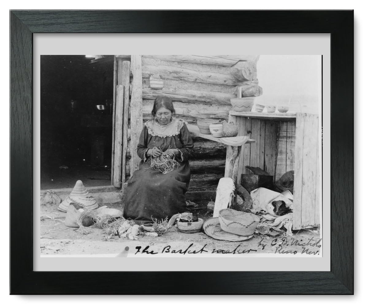 Vintage The Basket Maker 1904 Framed Art Print 12x15 Inches - Perfect for Home Decor, Office Wall Art & Gift Ideas