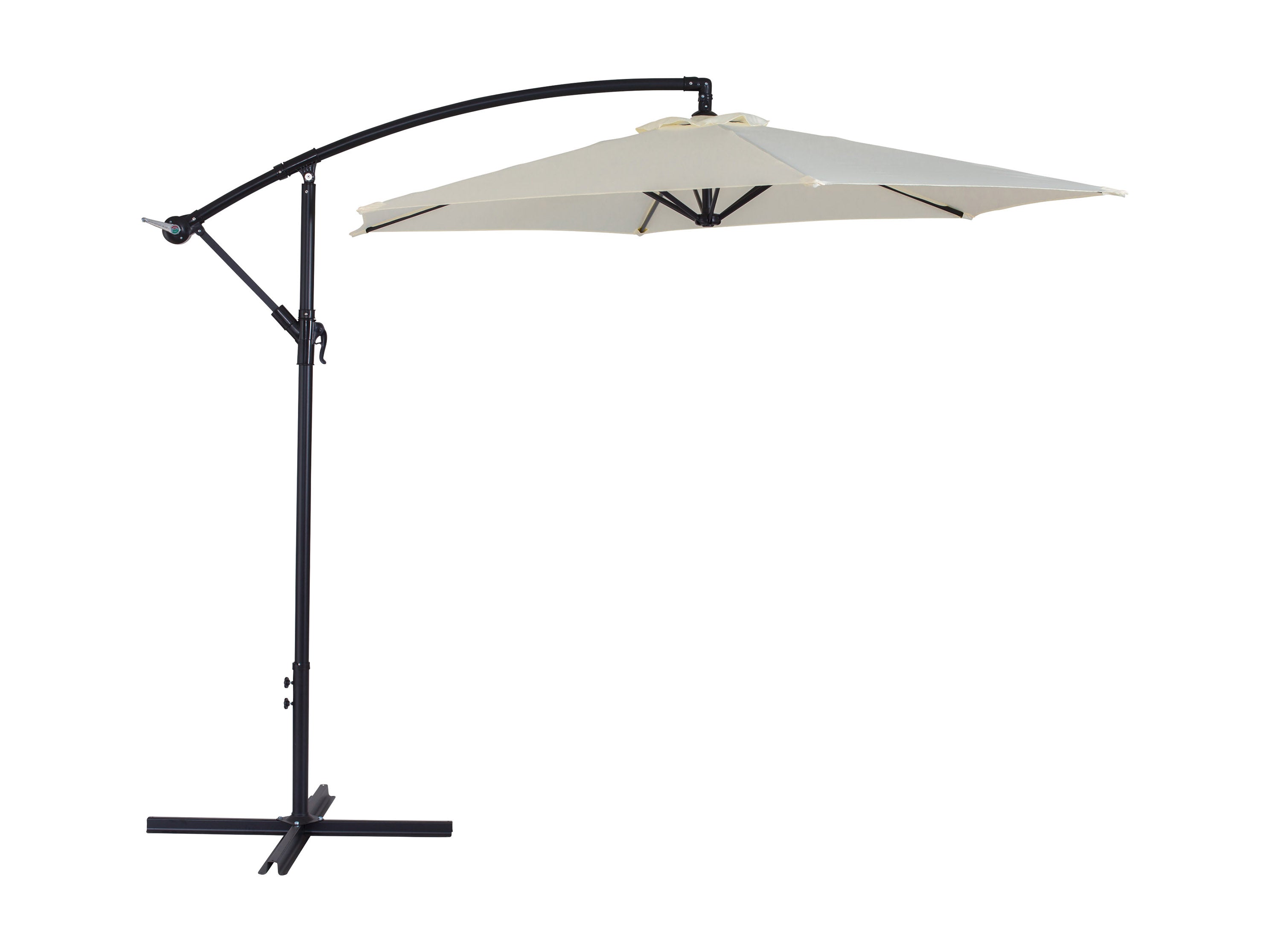 9ft Warm White Cantilever Umbrella - Outdoor Patio Sun Shade with Adjustable Tilt for Garden, Poolside, and Backyard Relaxation