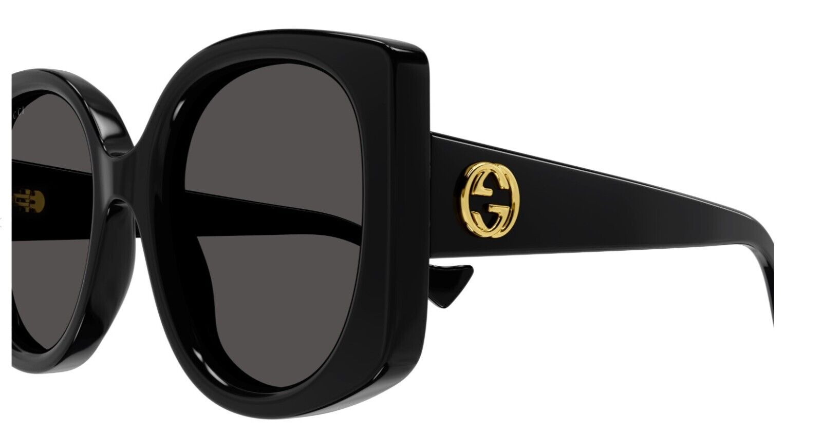 Gucci GG1257S 001 Black/Grey Oversized Women's Sunglasses - UV Protection, Fashionable & Trendy for Summer, Beach, and Outdoor Activities