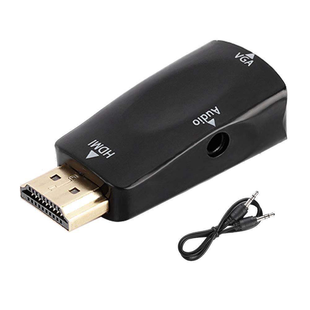 CHICIRIS VGA Adapter for Laptop - Low Power Consumption, Compact Size - Compatible with Digital Cameras, Flat Panel Displays & Media Players (Black) - Perfect for Home Office, Presentations & Multimedia Entertainment