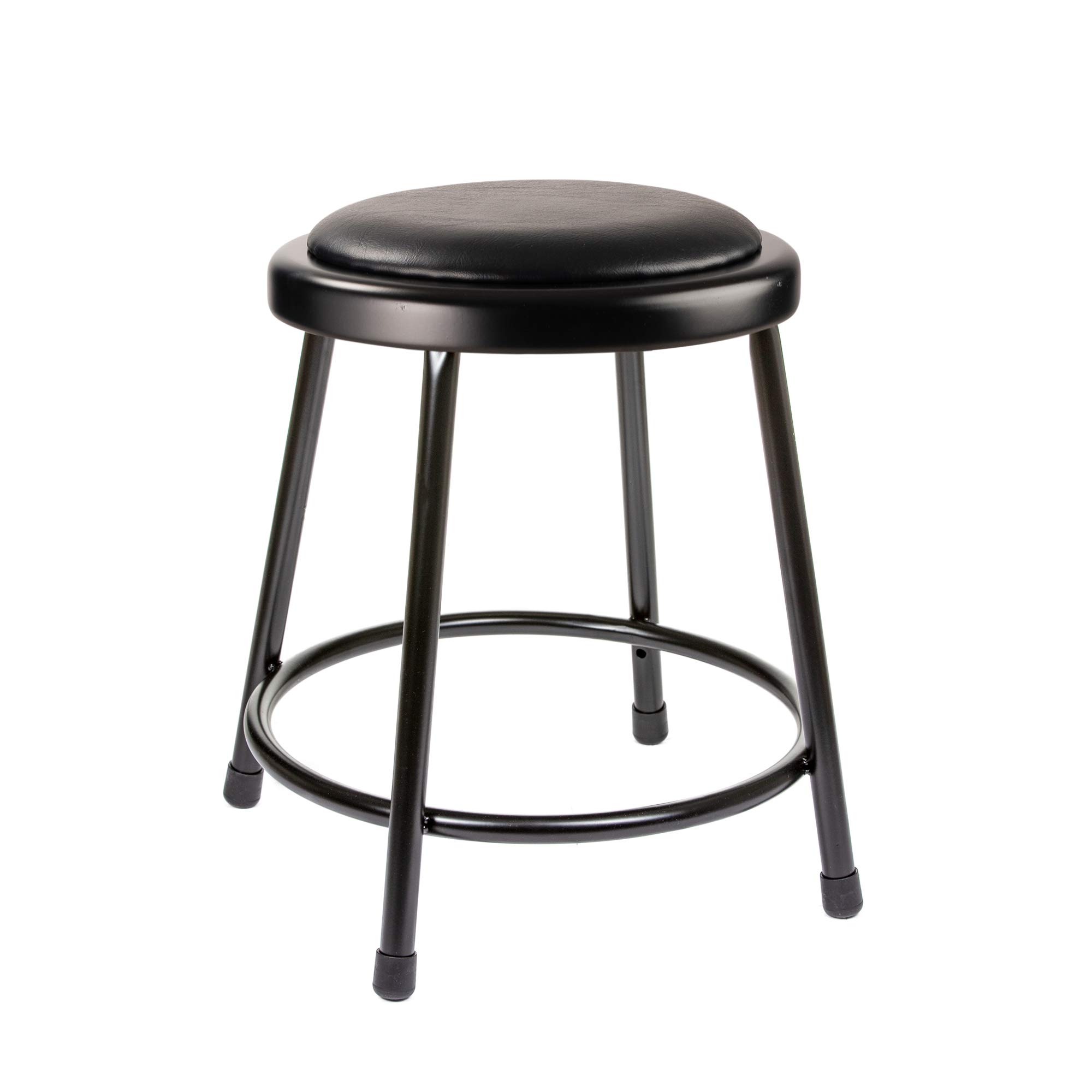 OEF Furnishings (2 Pack) Black Vinyl Padded Stool, 18