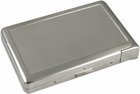 Death Skull King S2 Silver Metal Cigarette Case with Built-in Lighter - Wallet Size 4